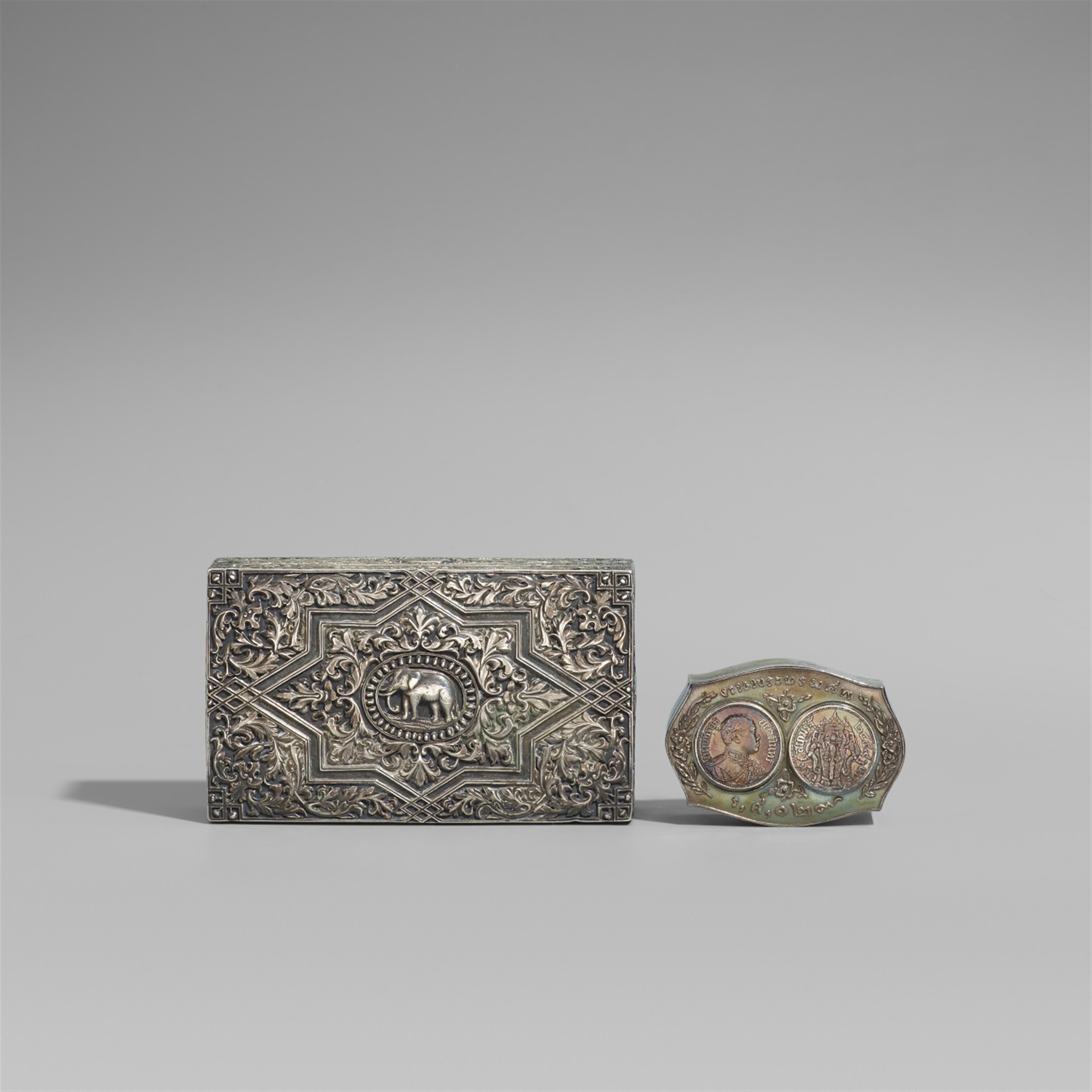 Two South East Asian silver boxes. Around 1900 - image-1