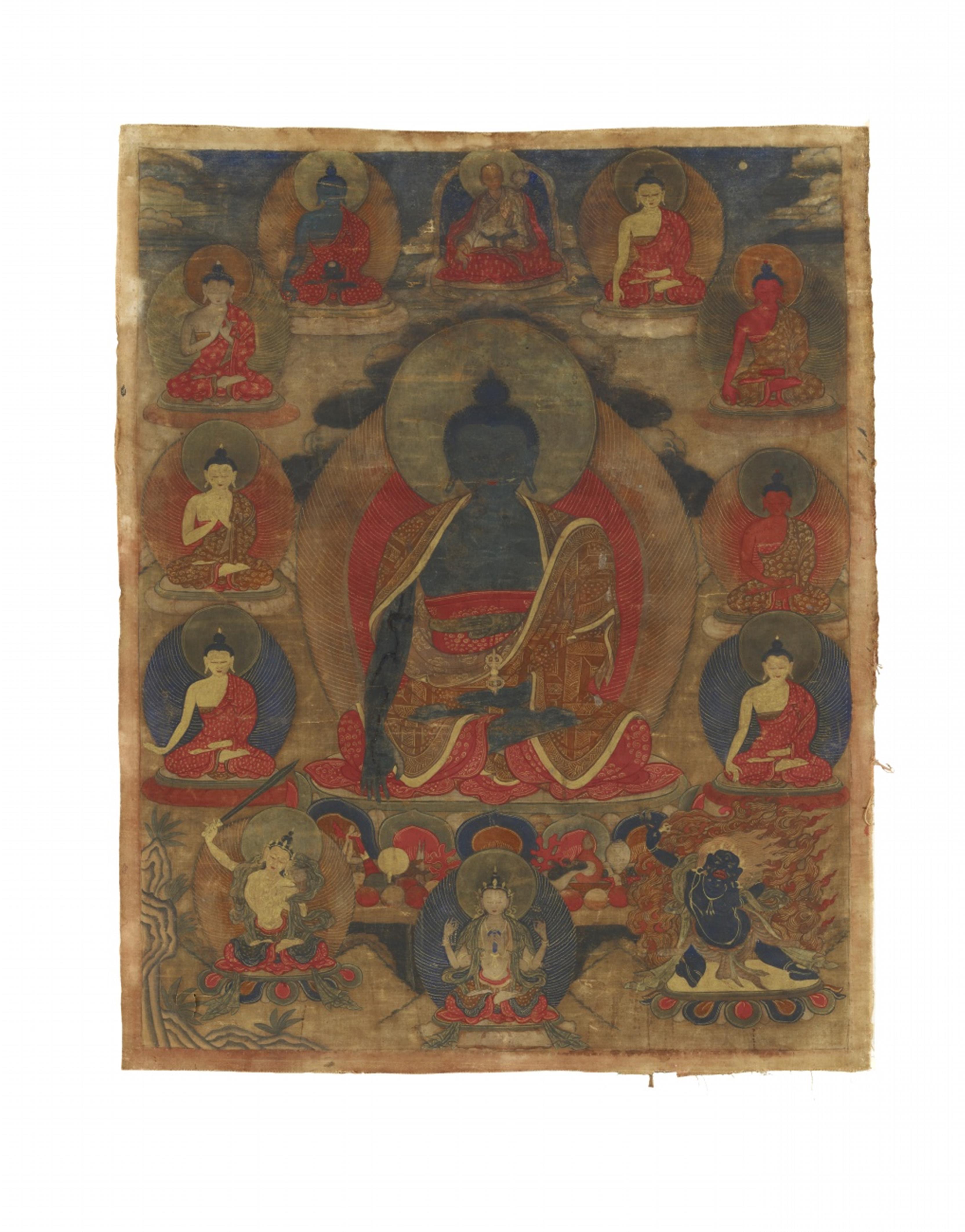 A Tibetan thangka of Akshobya. Late 18th century - image-1