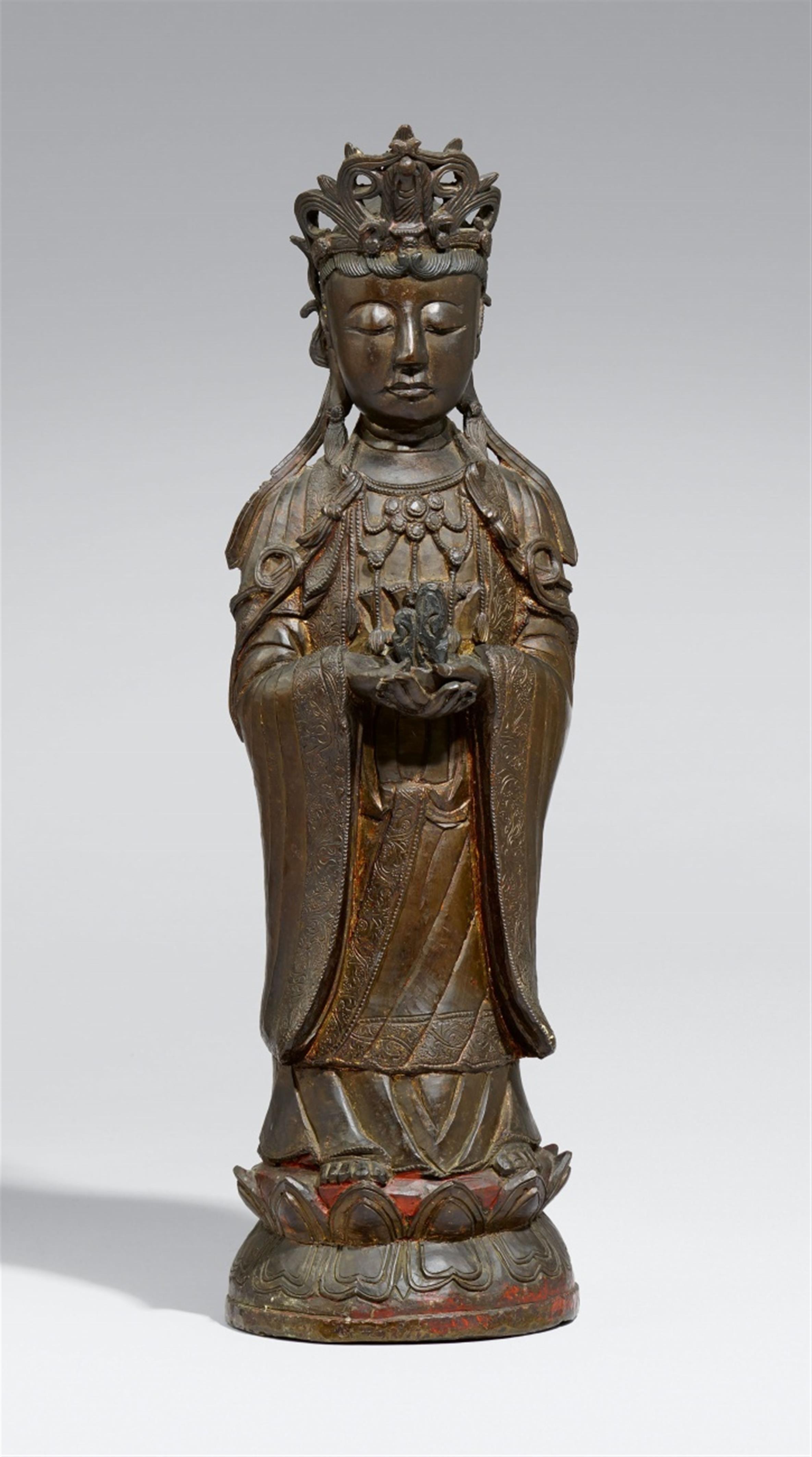 Buddhistische Figur. Bronze. 17. Jh. - image-1