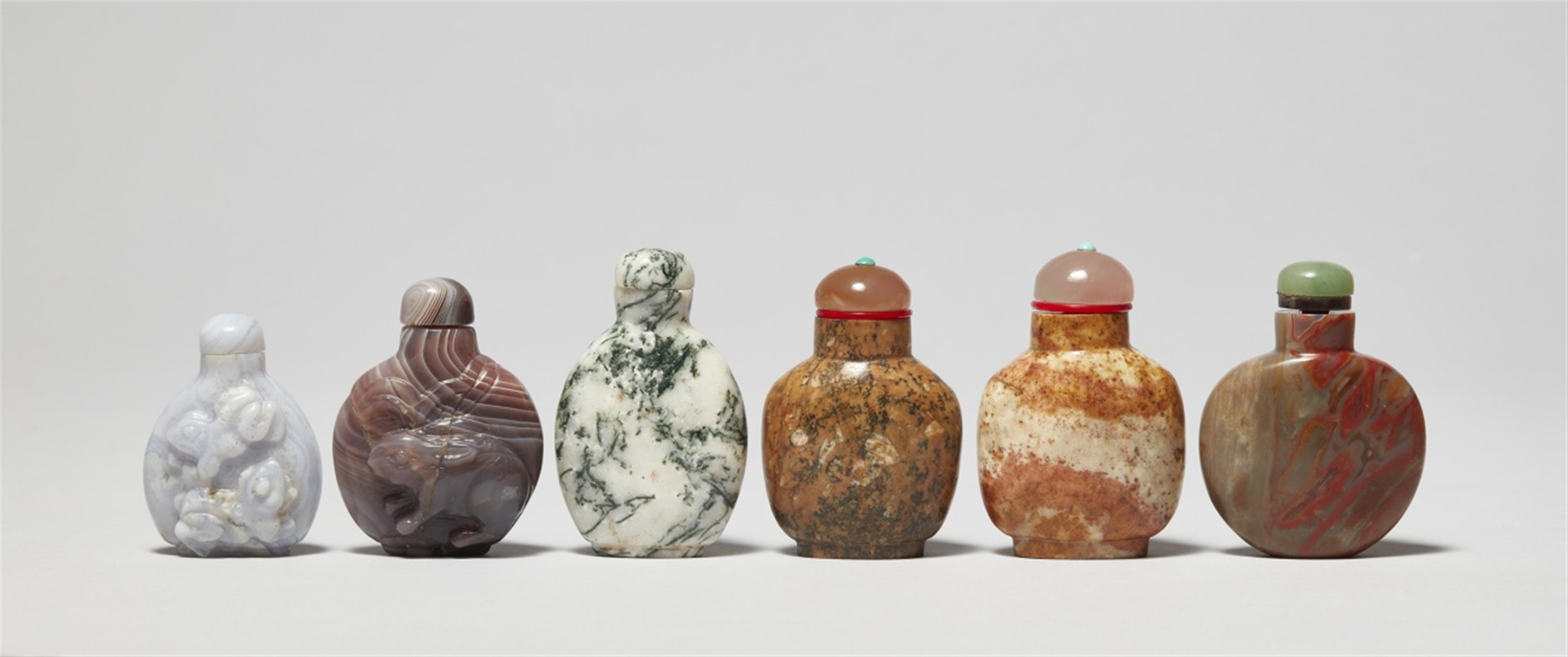 Six stone snuff bottles. 19th century - image-1