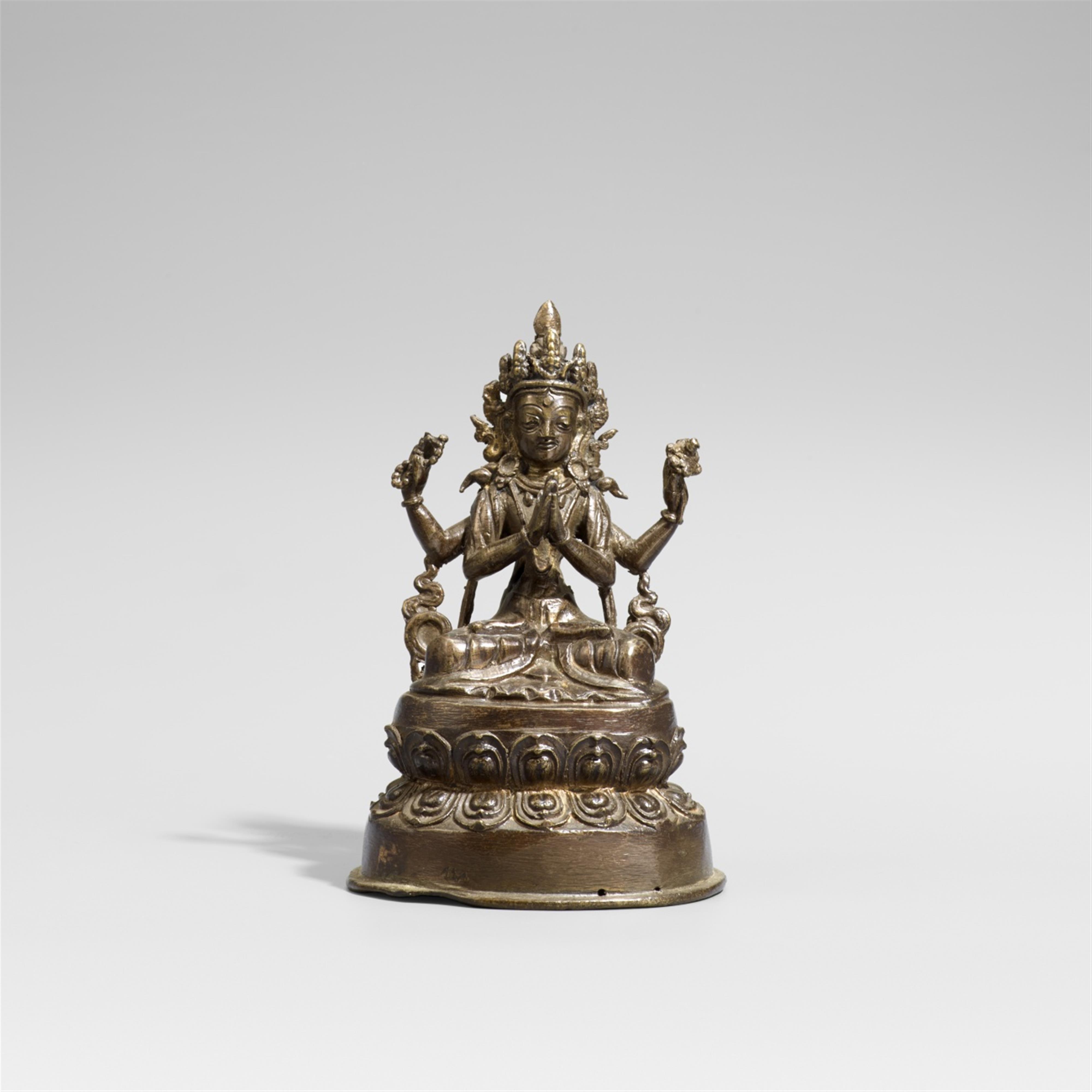 A Tibetan bronze figure of Avalokiteshvara. 19th century - image-1