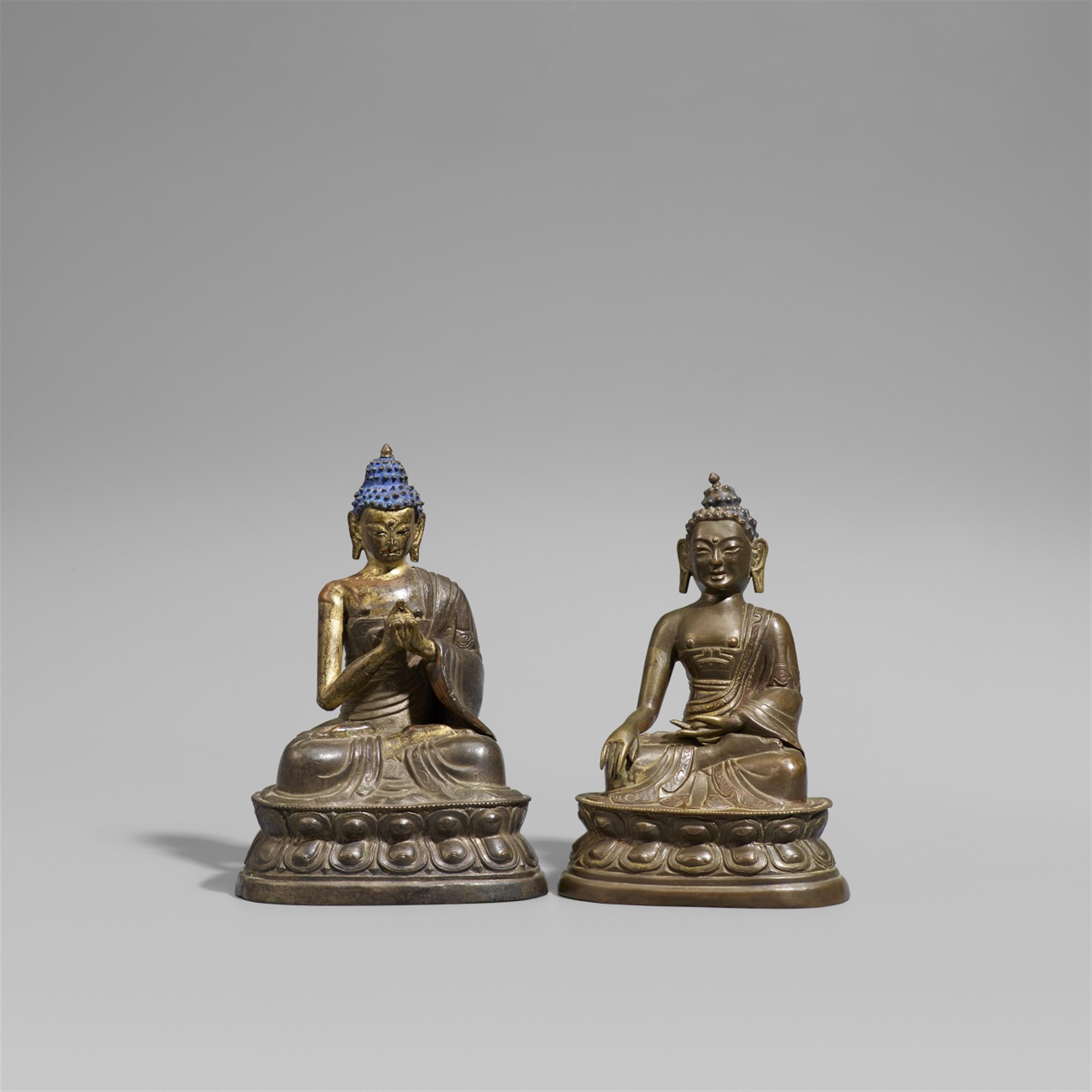 Zwei Buddha-Figuren. Kupfer, getrieben. Sinotibetisch. 19. Jh. - image-1