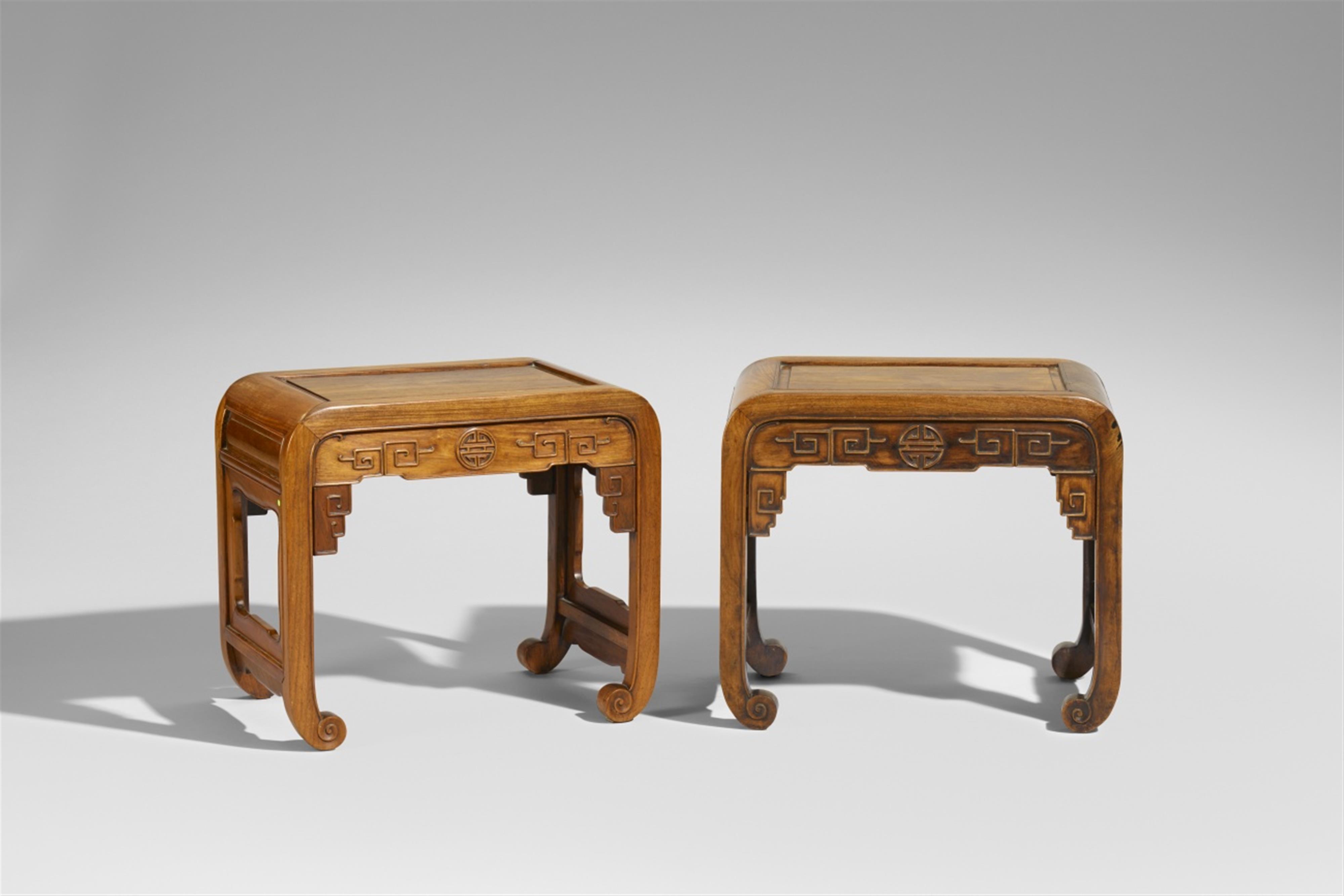 Two small hard wood side tables. 19th/20th century - image-1