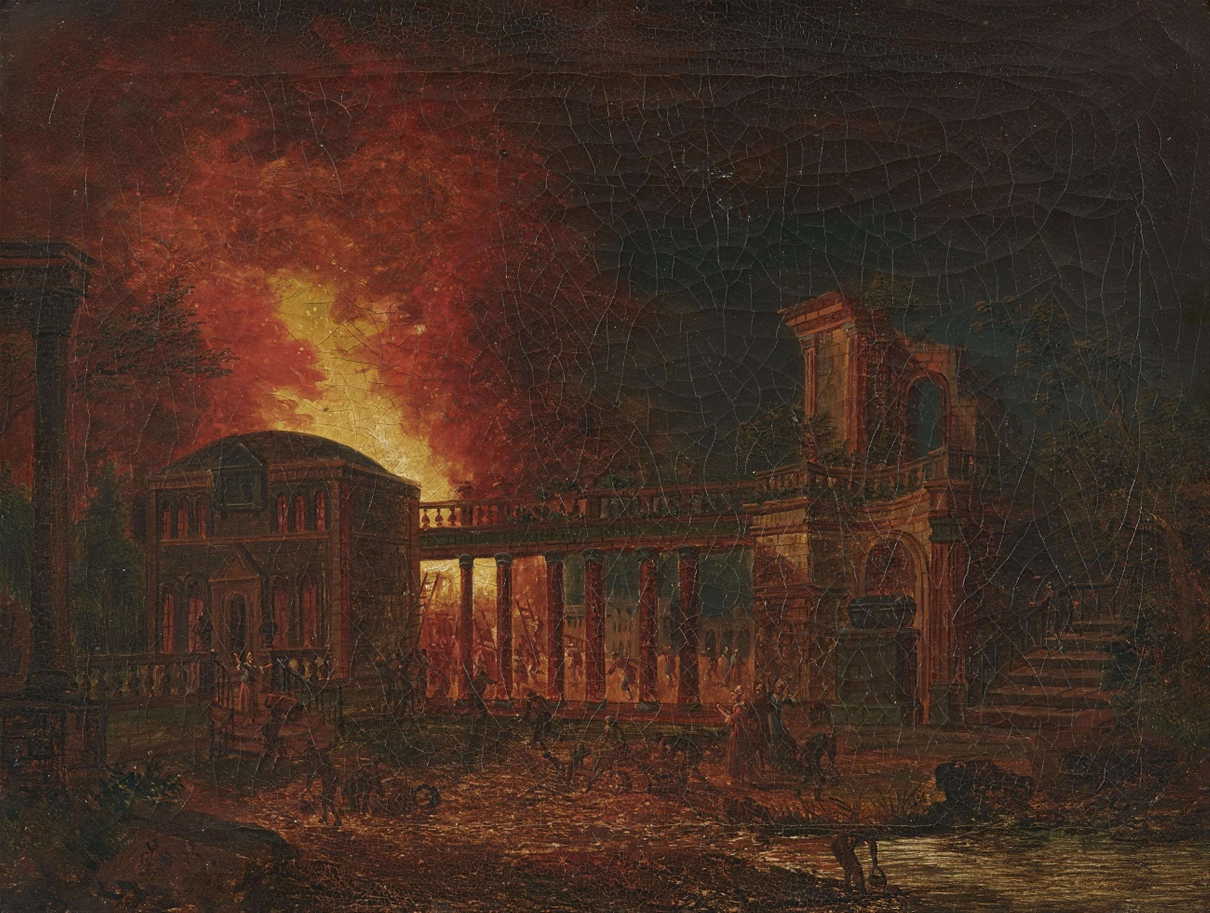 Probably German School 18th century - Two Scenes of a Fire - image-1