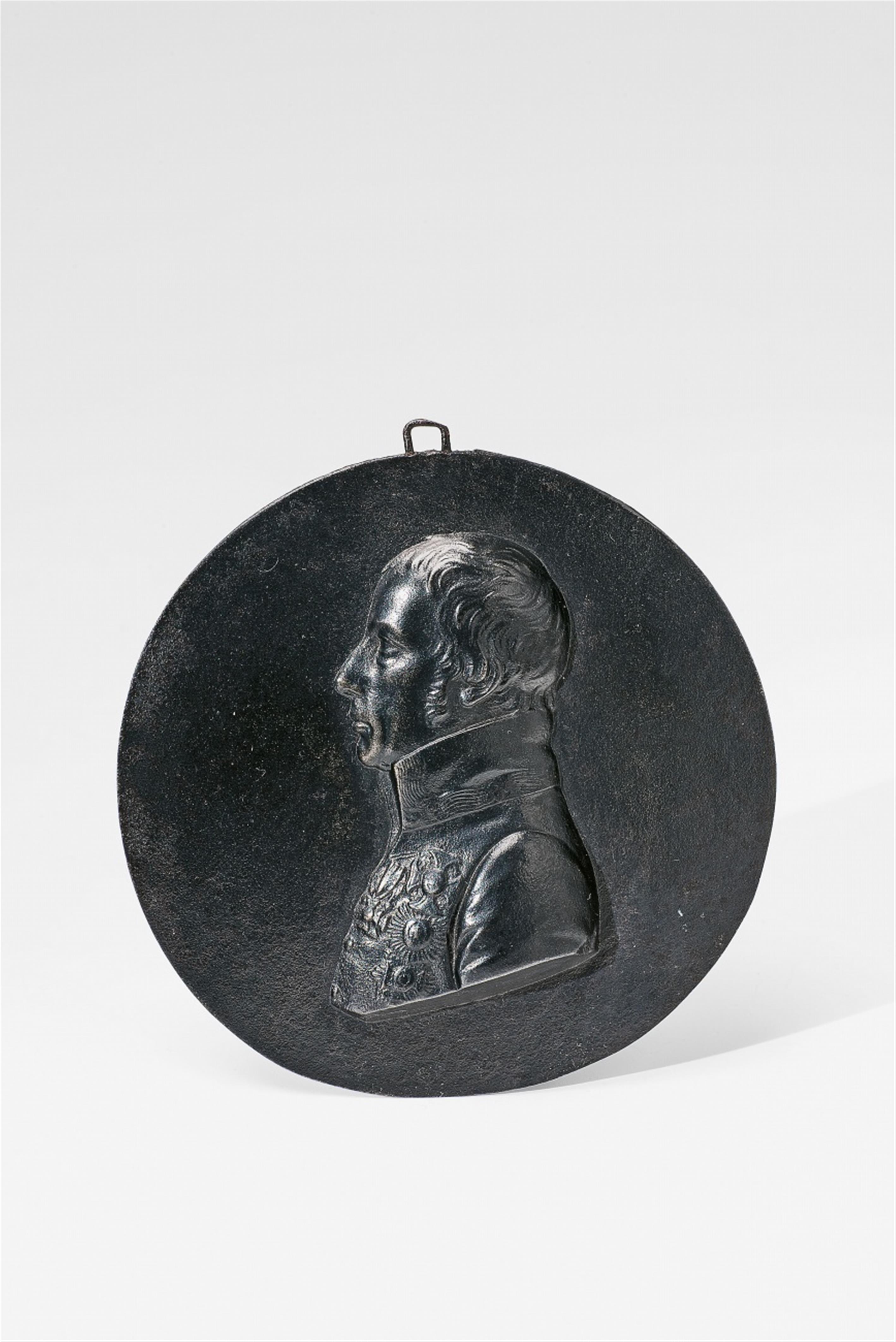 A cast iron portrait medallion of Emperor Francis I of Austria - image-1