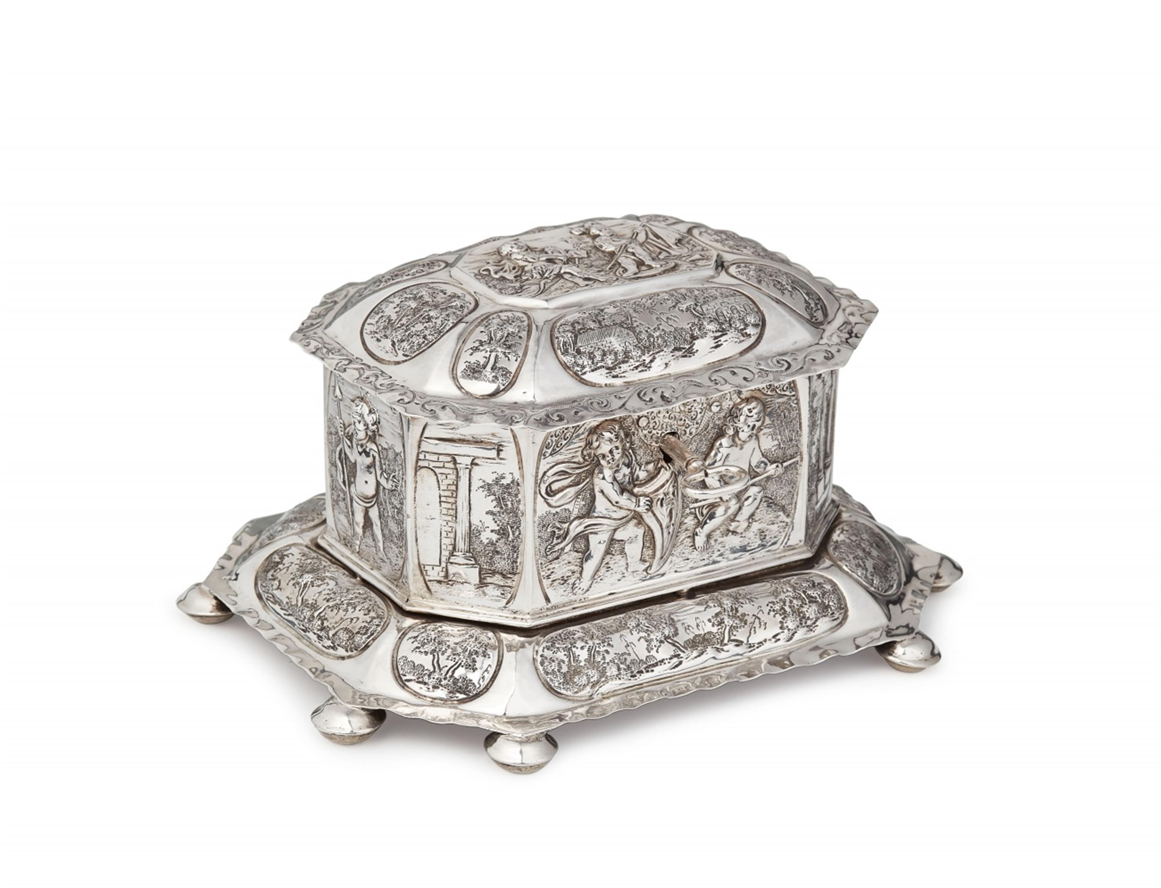 A Baroque Augsburg silver coffer with a dedication from the Crown Prince of Prussia - image-1