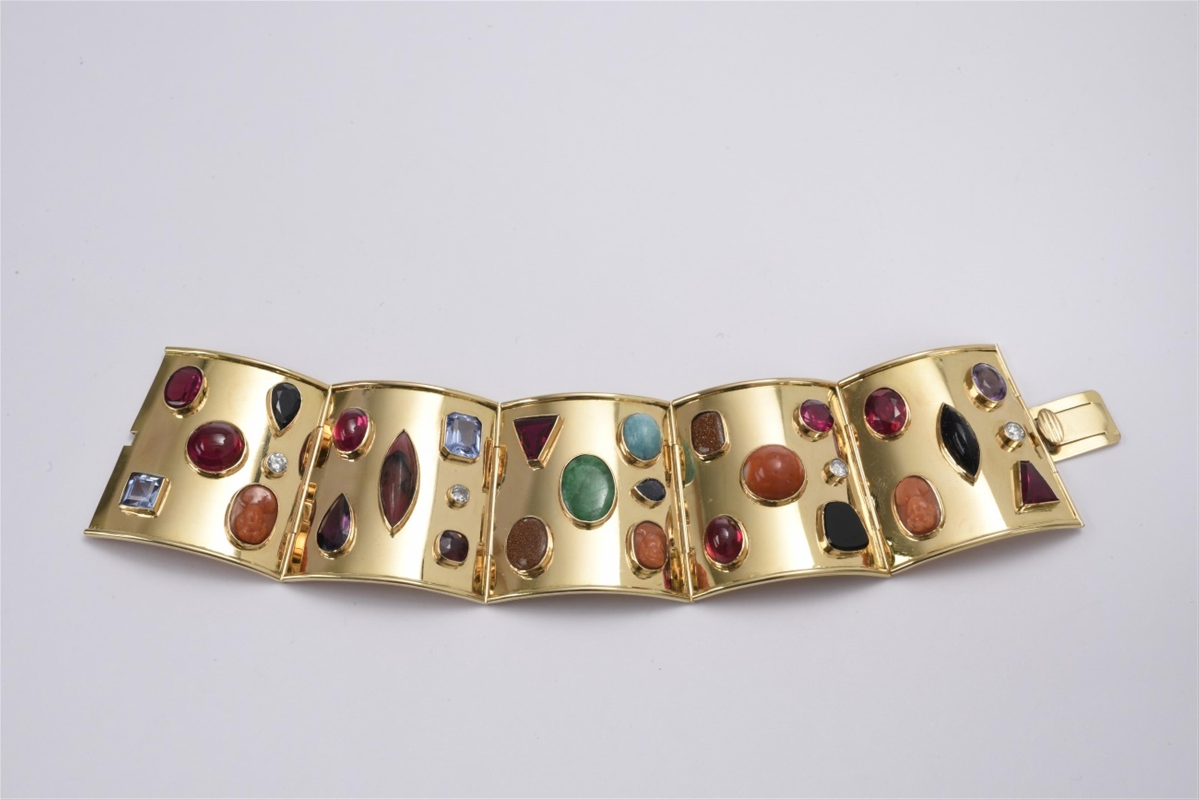 An 18k rose gold and coloured stone bracelet - image-2