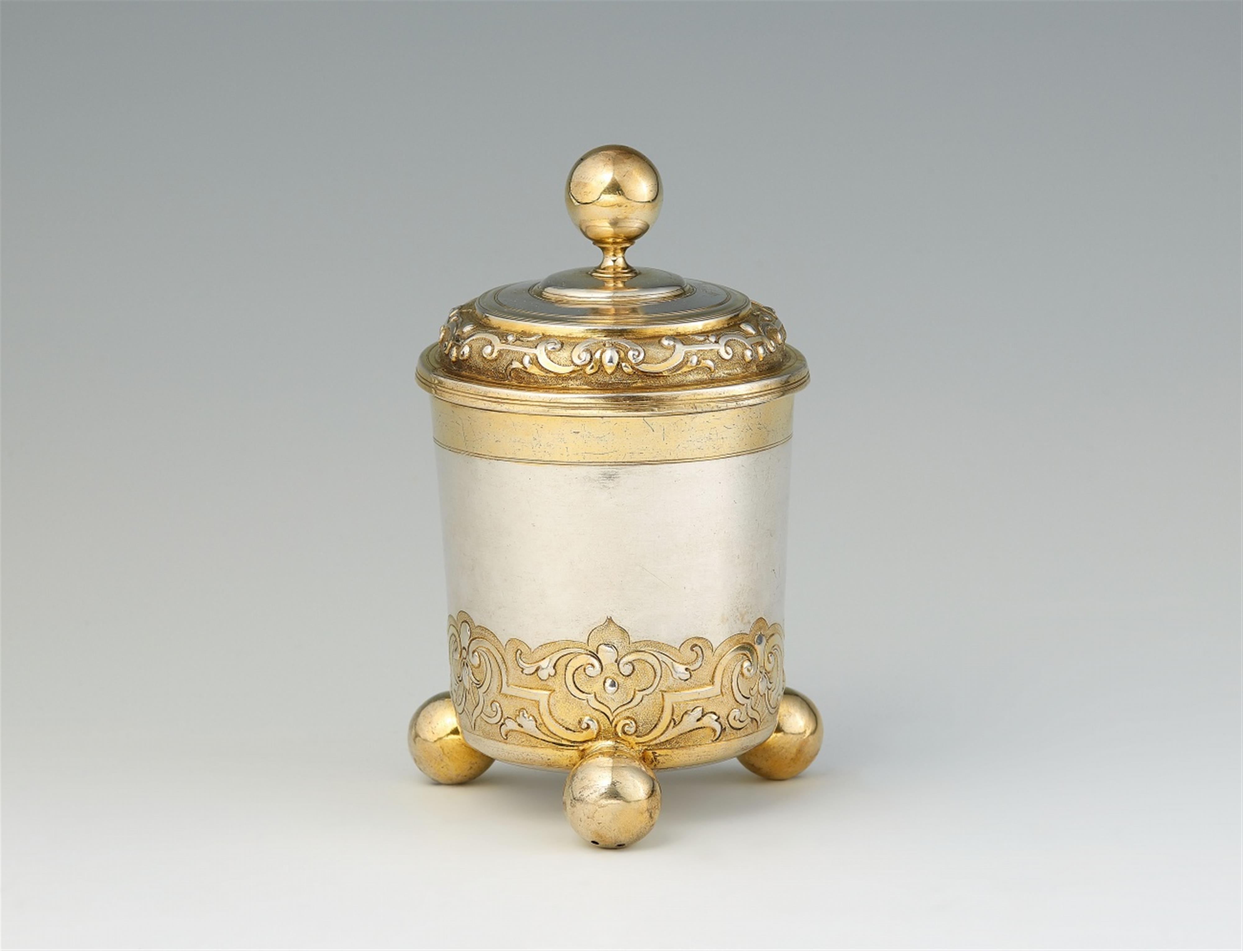 A parcel gilt Augsburg silver beaker - image-1