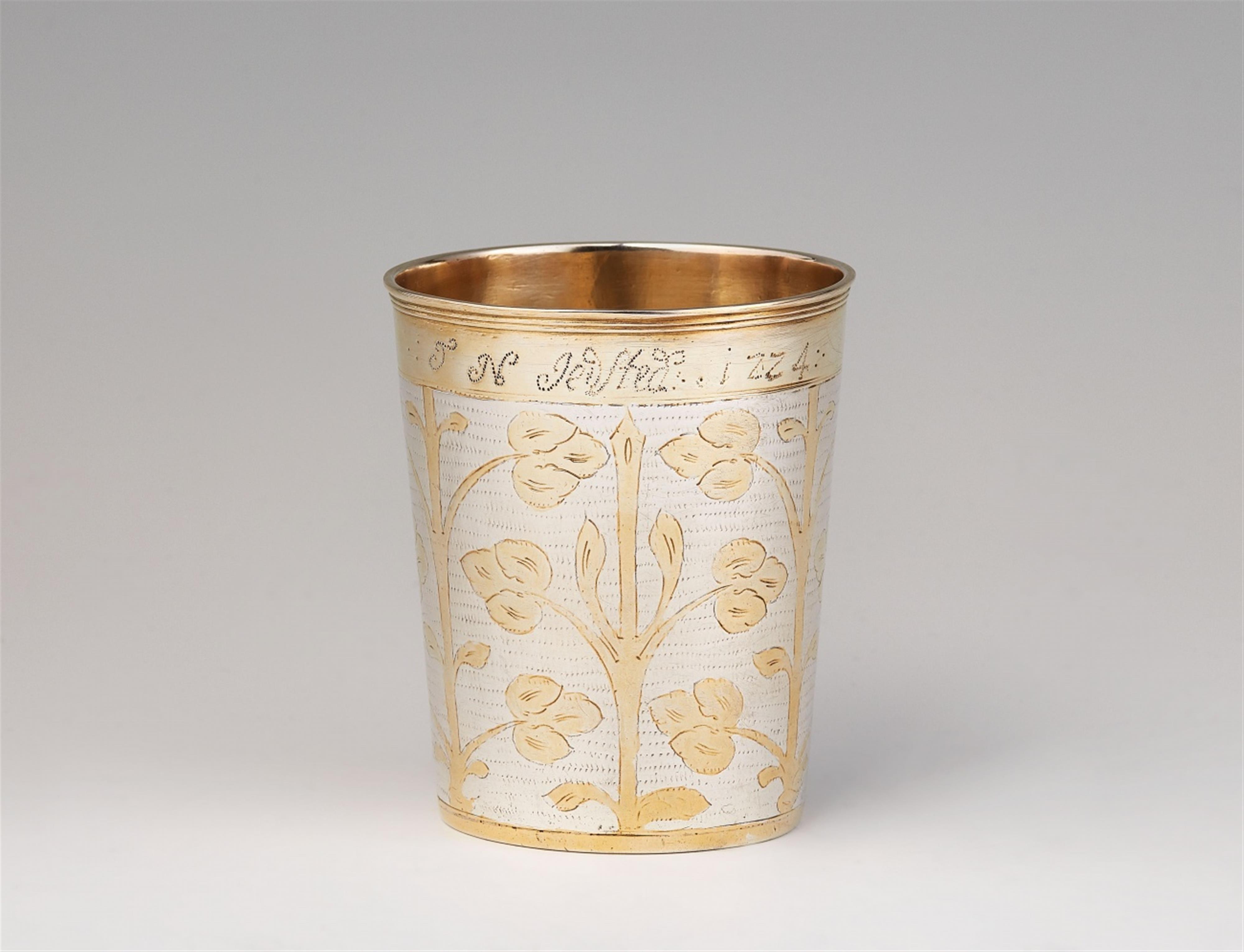 A parcel gilt silver beaker - image-1