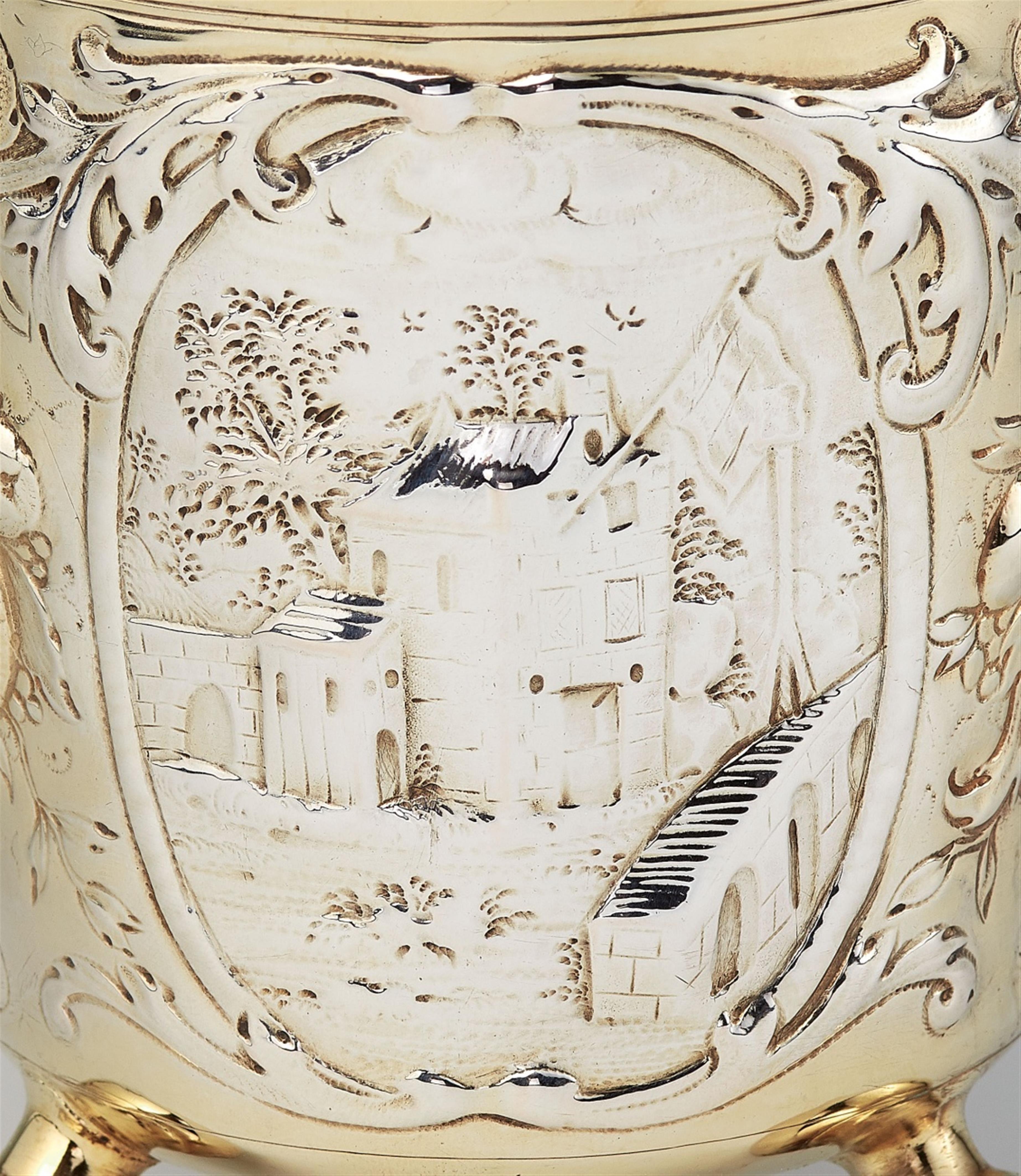 A Hamburg parcel gilt silver beaker and cover - image-2