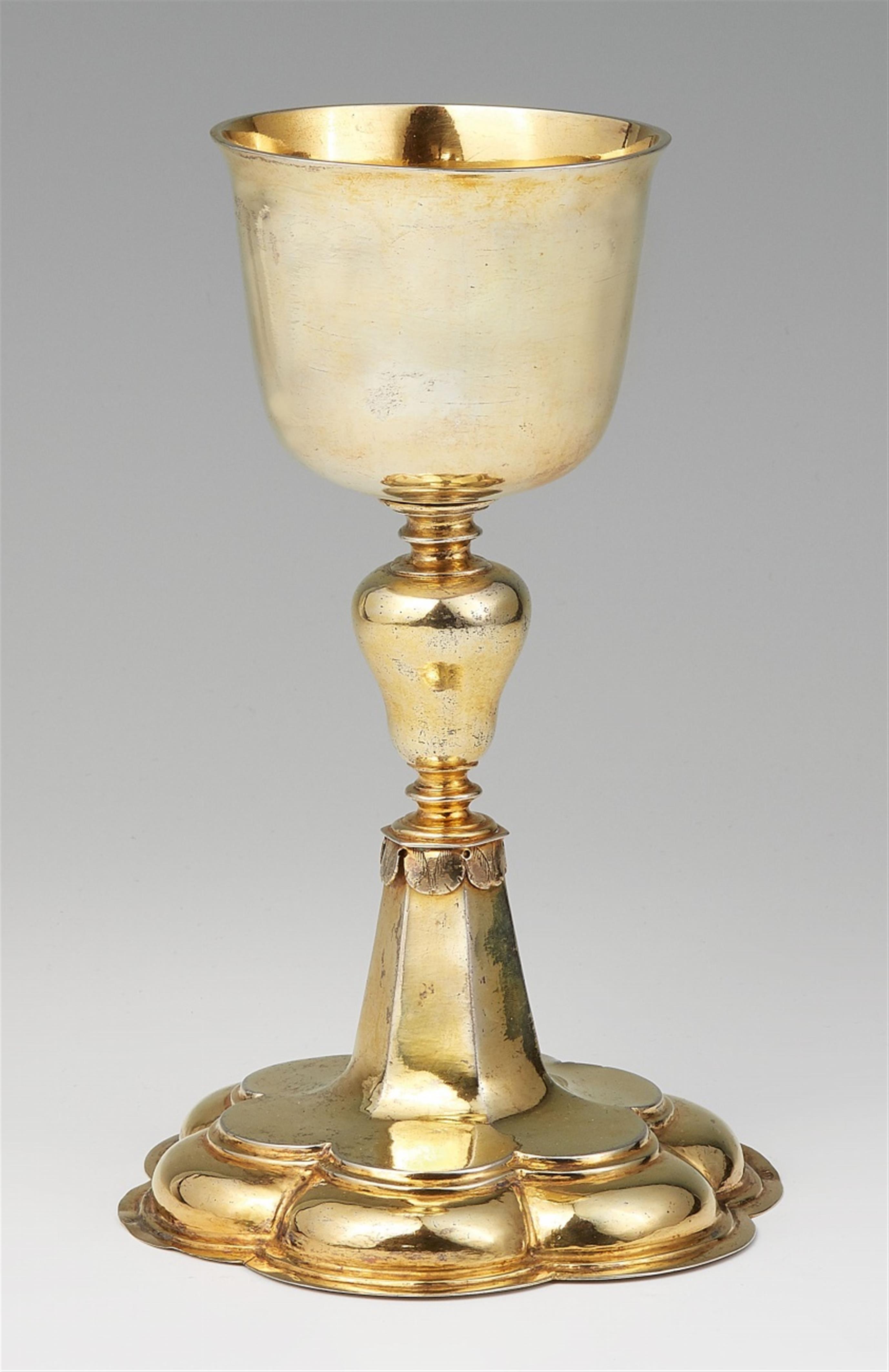 A Baroque silver gilt communion chalice - image-1