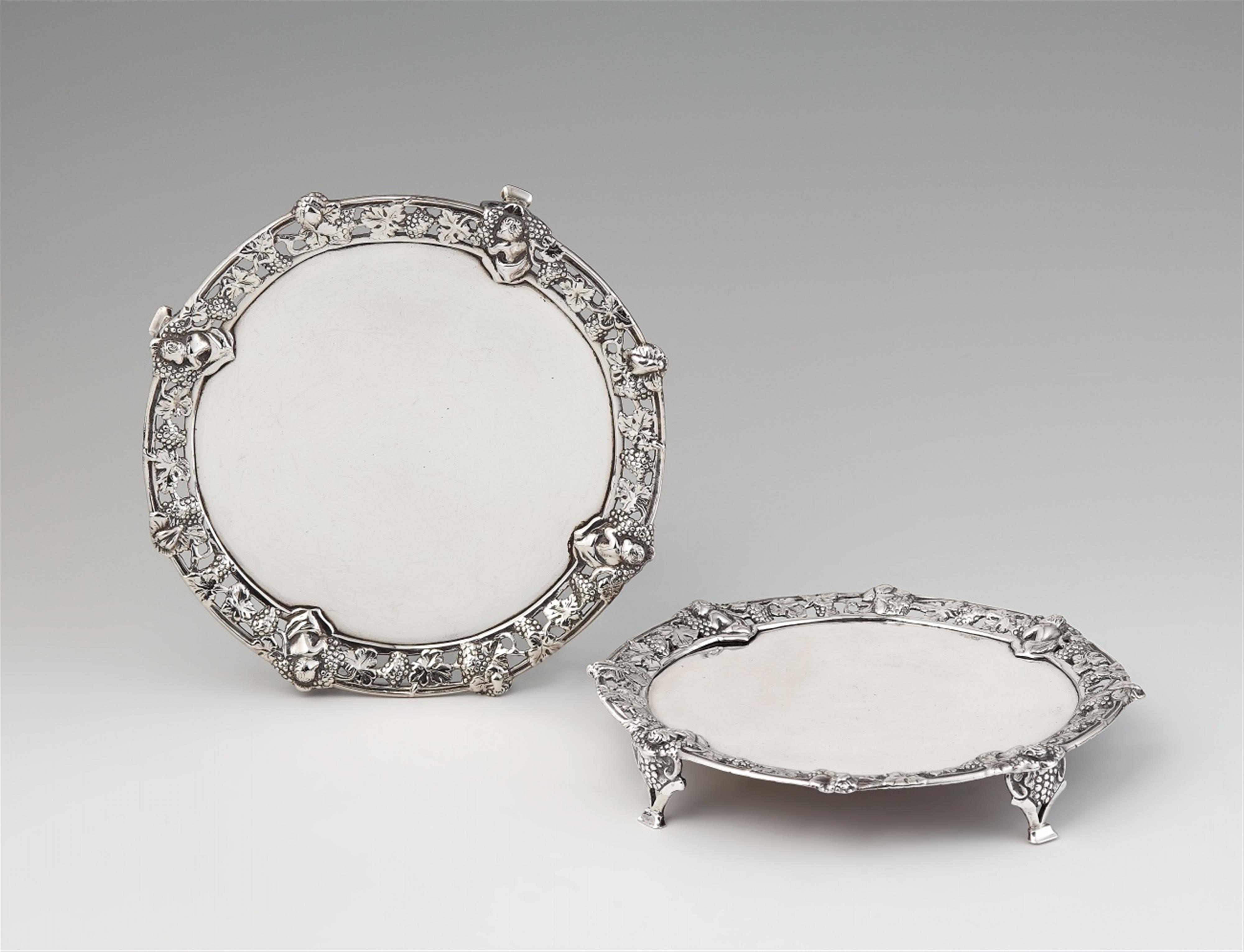 A pair of George III silver salvers - image-1