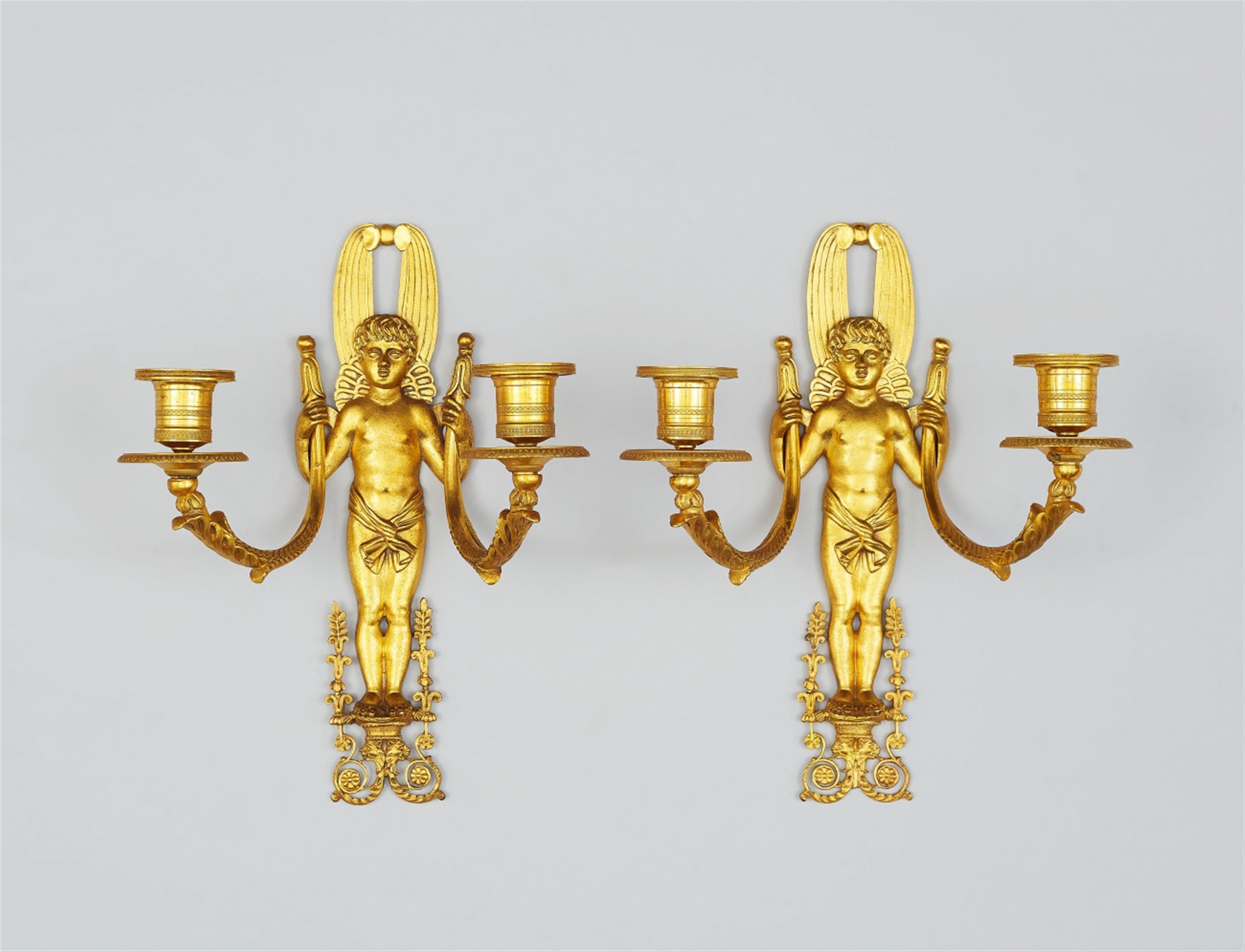 A pair of Parisian Restoration period ormolu wall lights - image-1