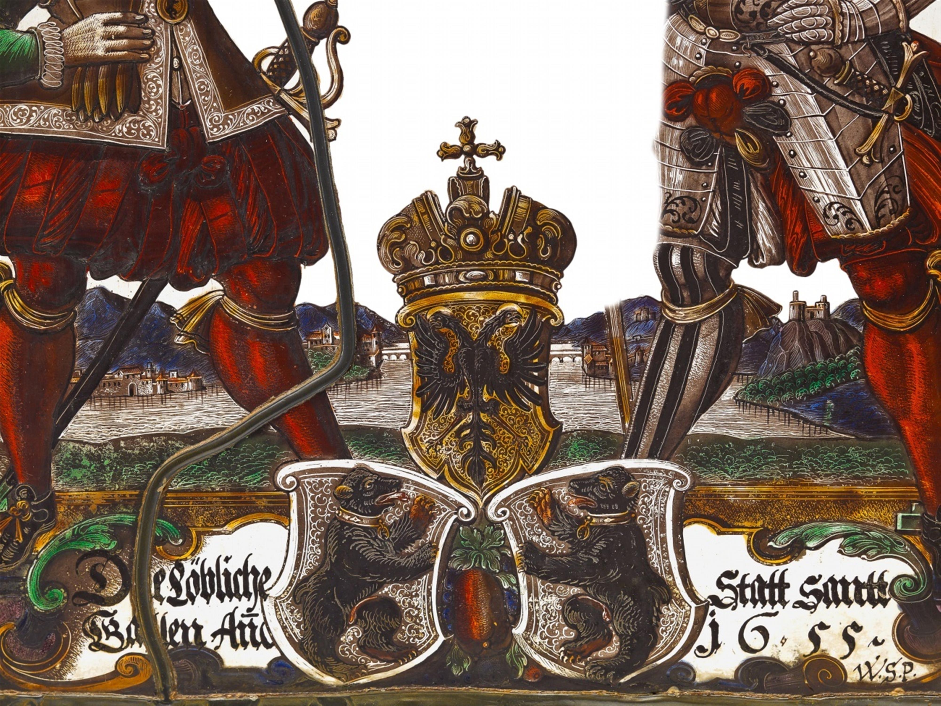 An armorial stained glass panel by Wolfgang Spengler - image-2