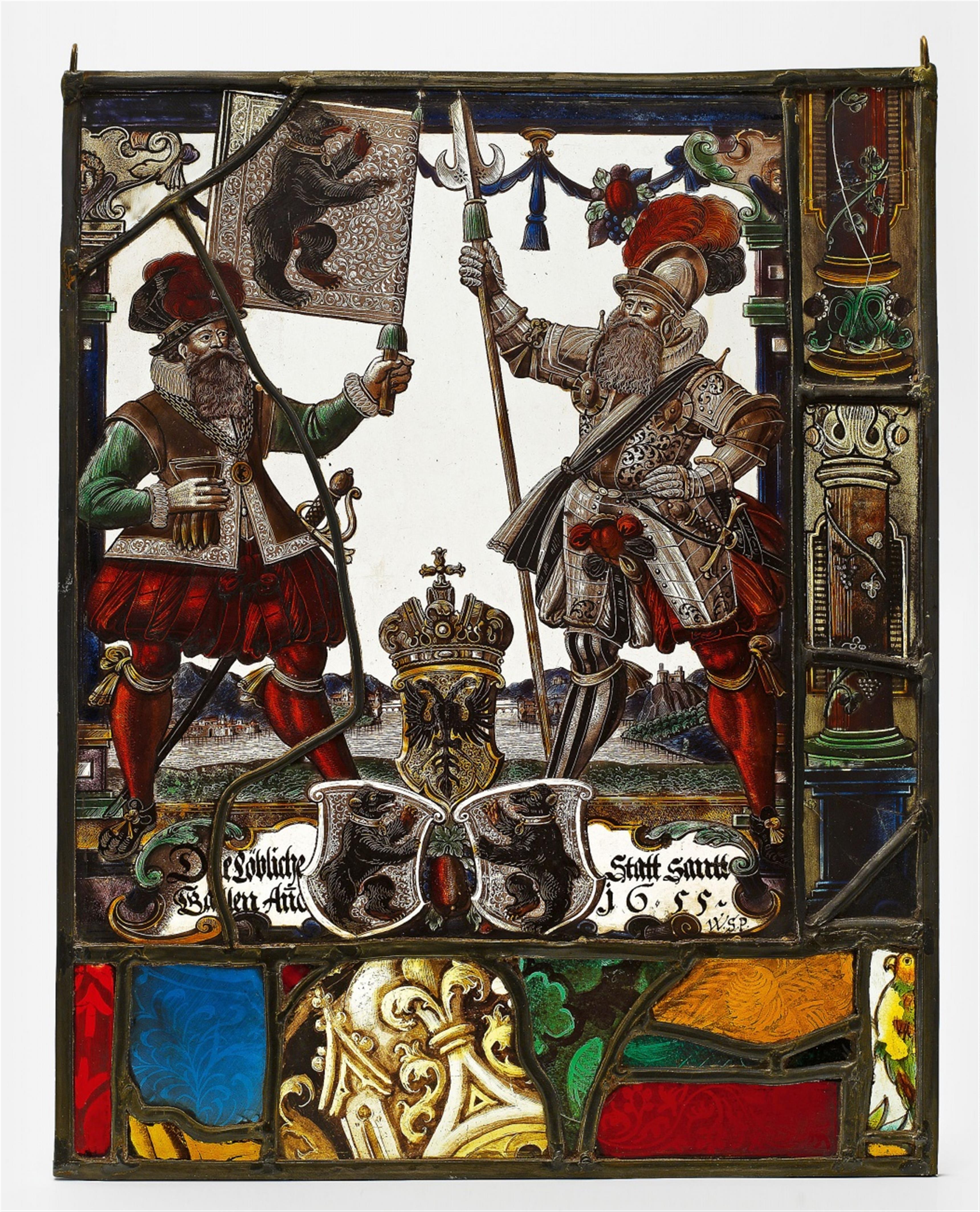 An armorial stained glass panel by Wolfgang Spengler - image-1