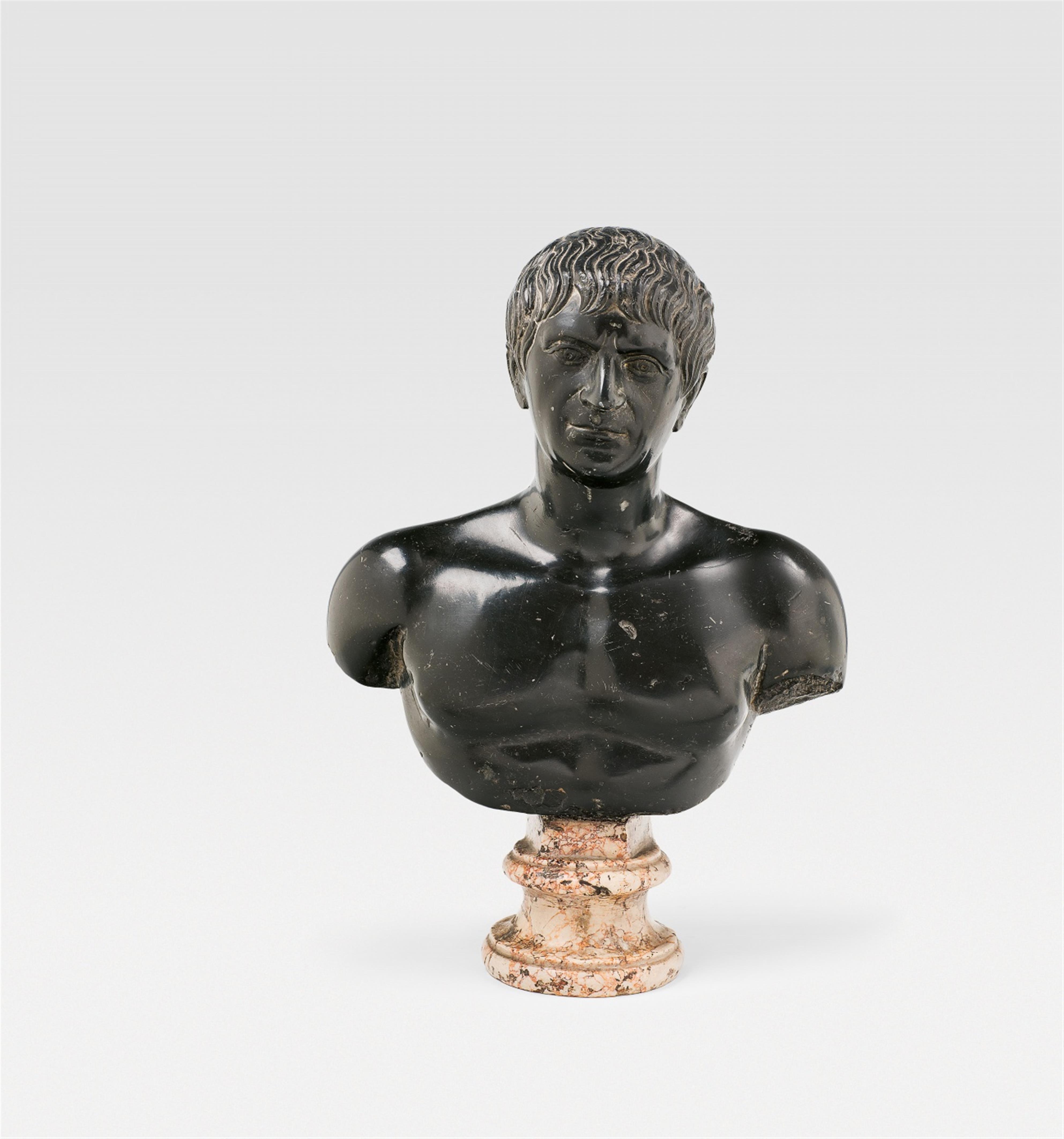 A Roman black marble bust - image-1