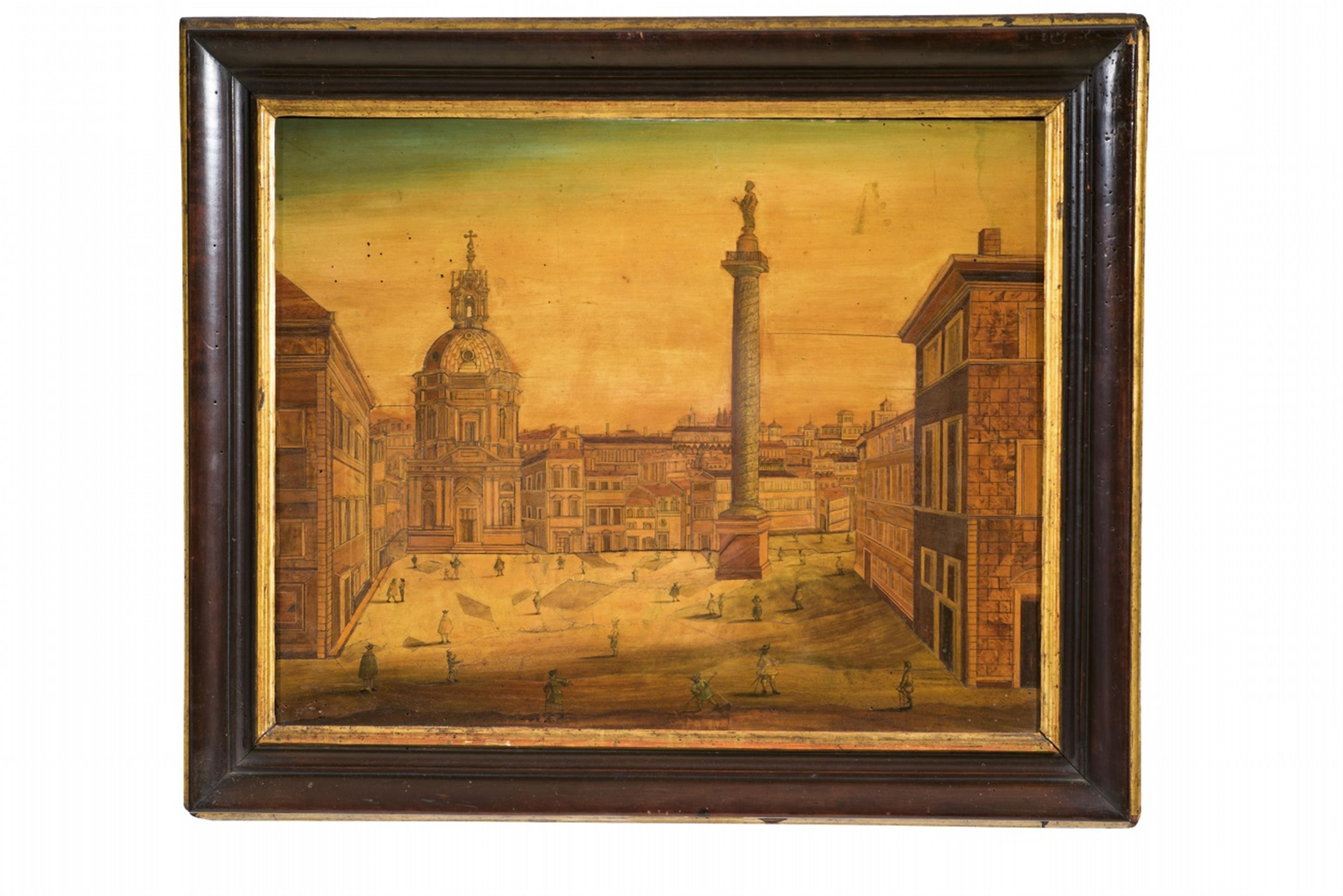 Two rare inlaid panels with views of Rome - image-2