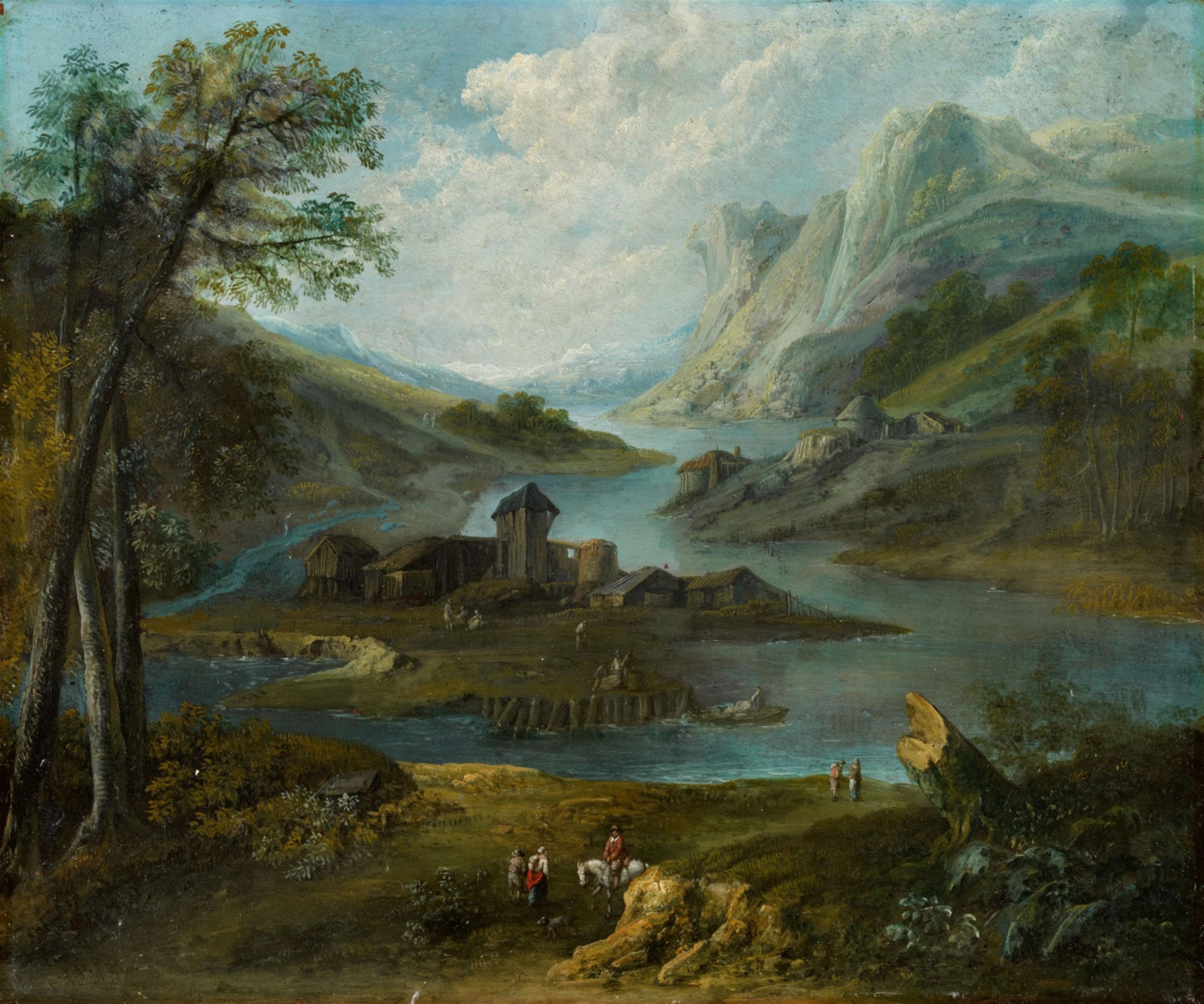 Netherlandish School early 18th century - Two Panoramic River Landscapes - image-1