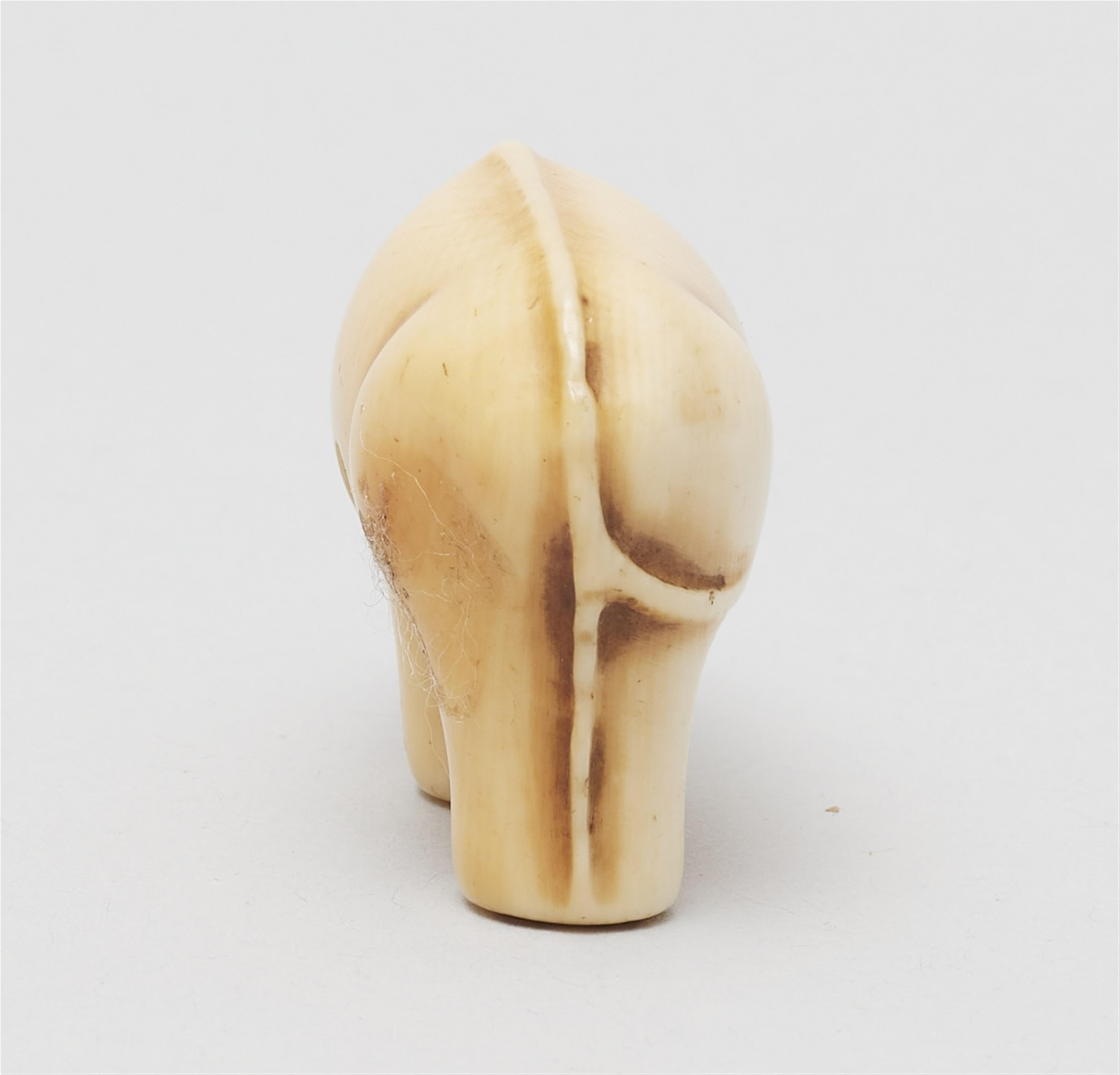 An Osaka school ivory netsuke of a toy figurine of an ox. Mid-19th century - image-6