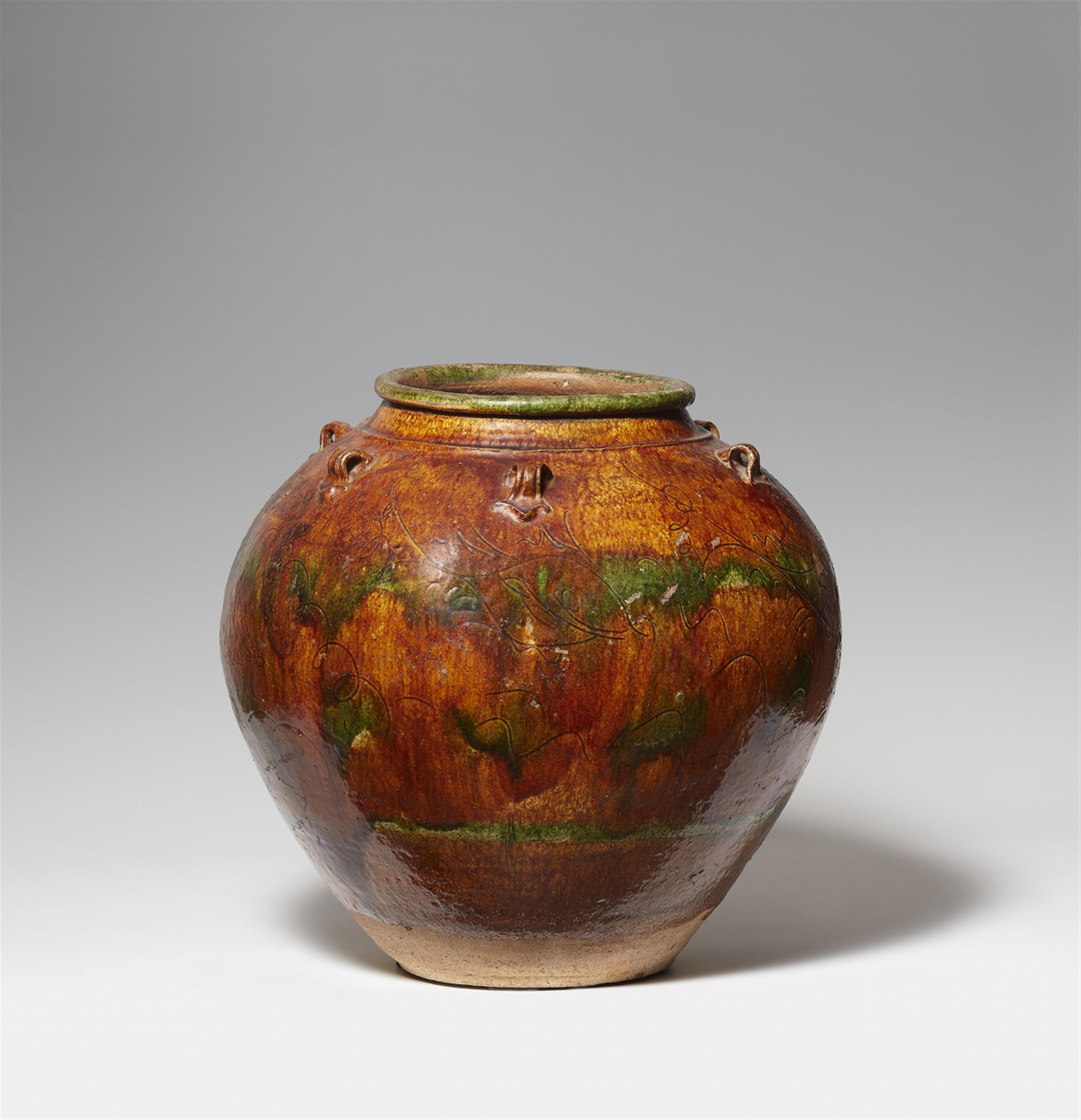 A large stoneware storage jar. 12th/13th century - image-1