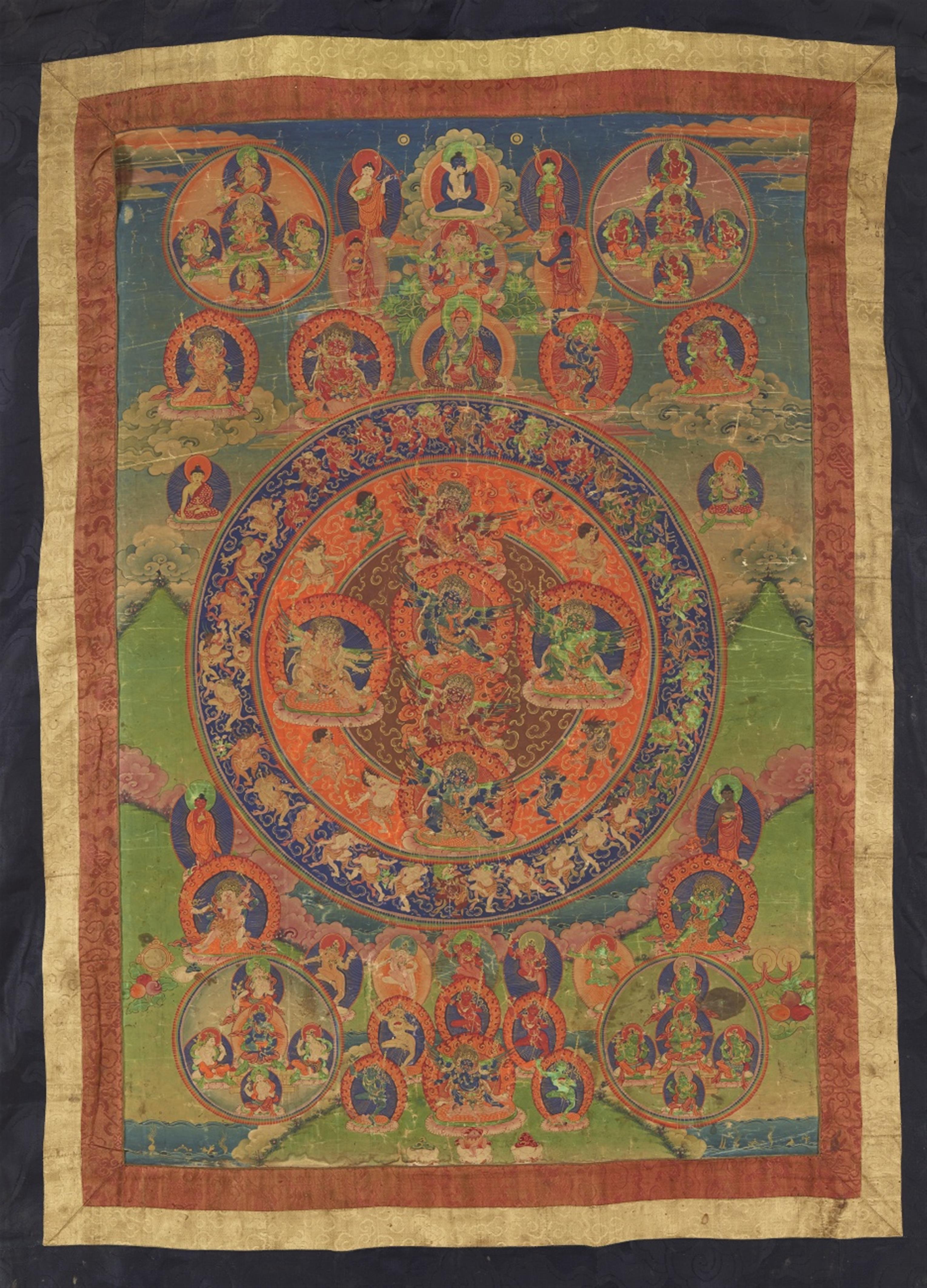 An East Tibetan thangka of the between state deities. 19th century - image-1