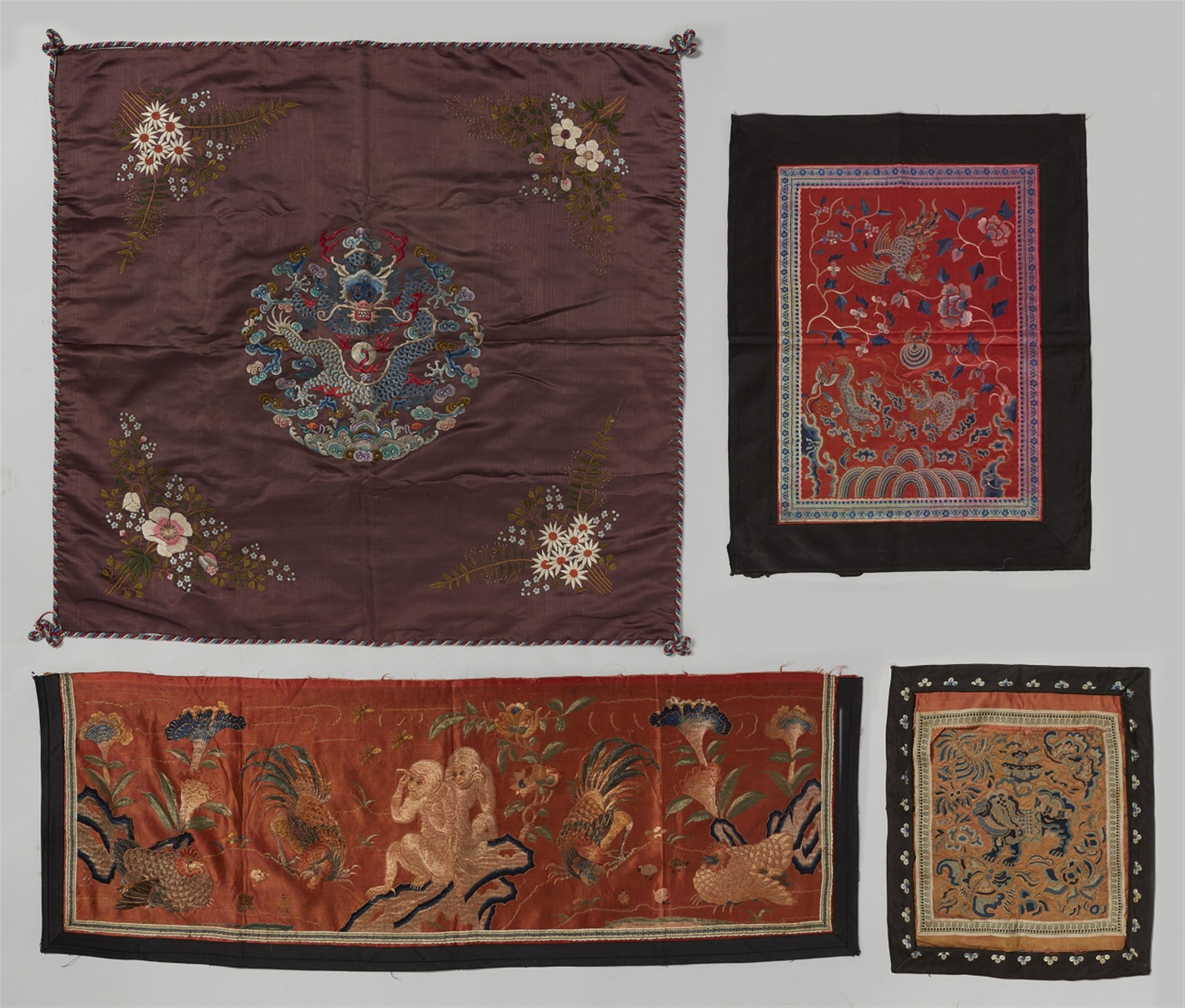 A group of ten silk embroideries. 19th century - image-1