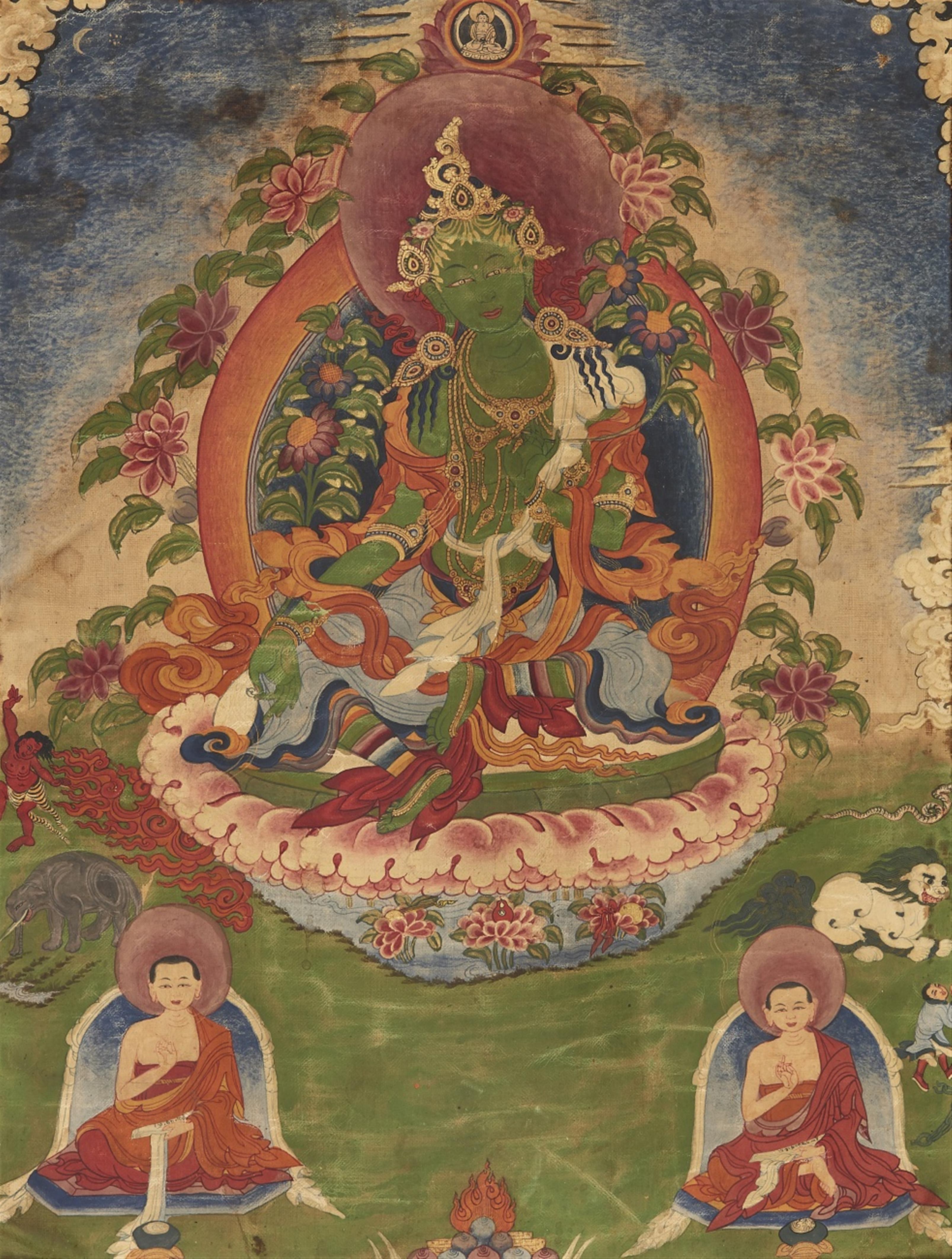 Thangka der Syamatara. Tibet. 19. Jh. - image-1