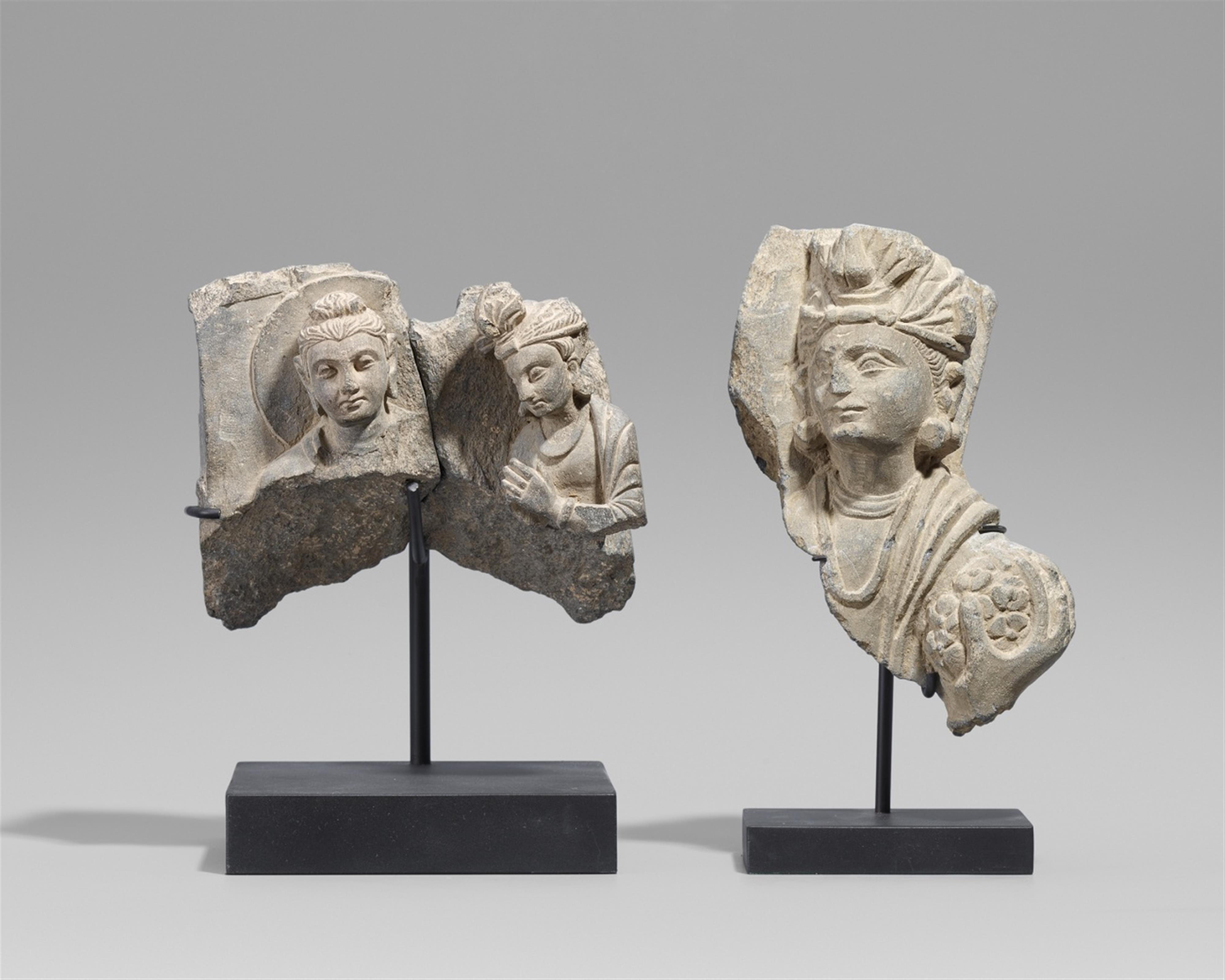 Two Gandhara grey schist fragments. Pakistan. 2nd/3rd century - image-1