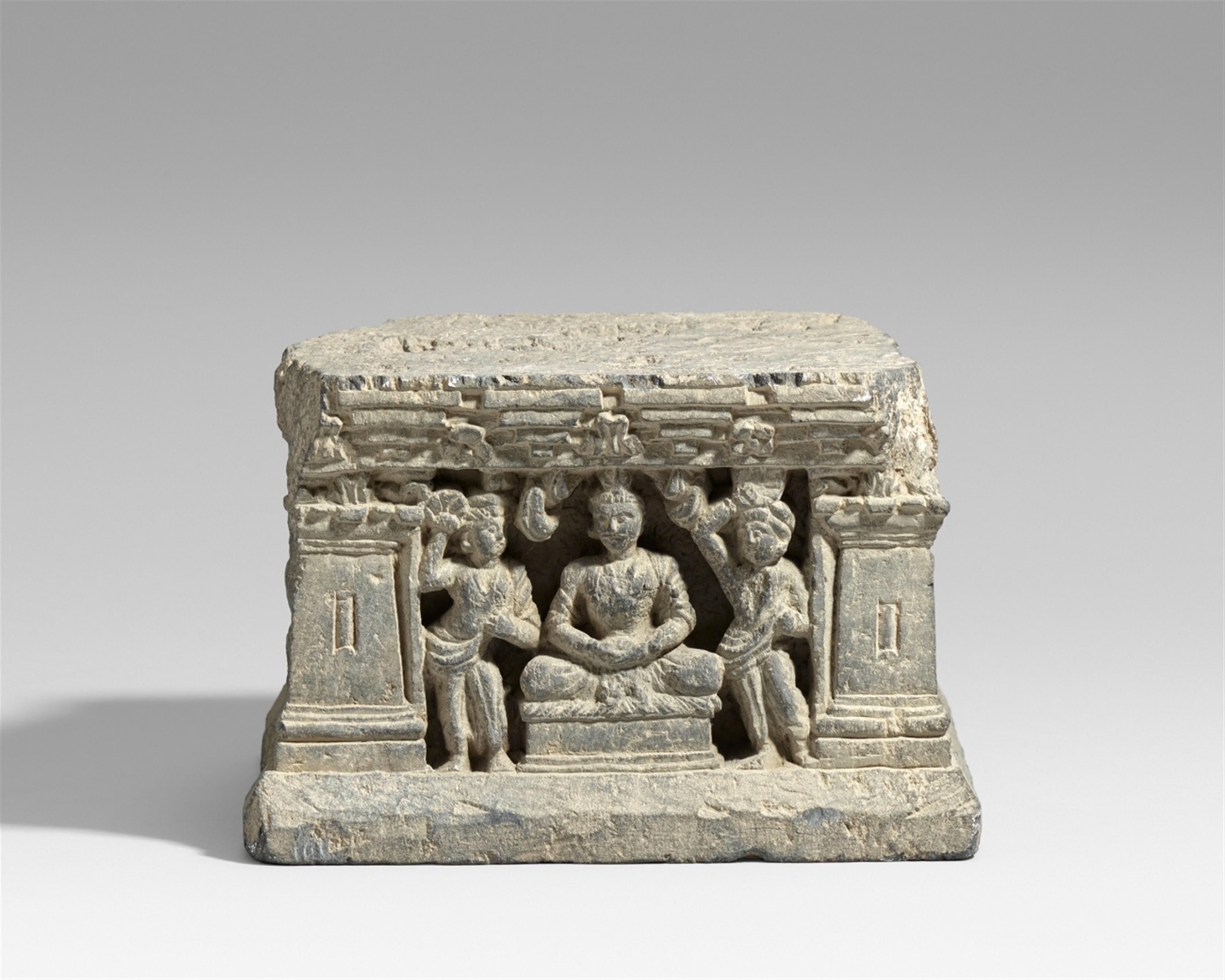 A Gandhara grey schist stupa base. 2nd/3rd century - image-1