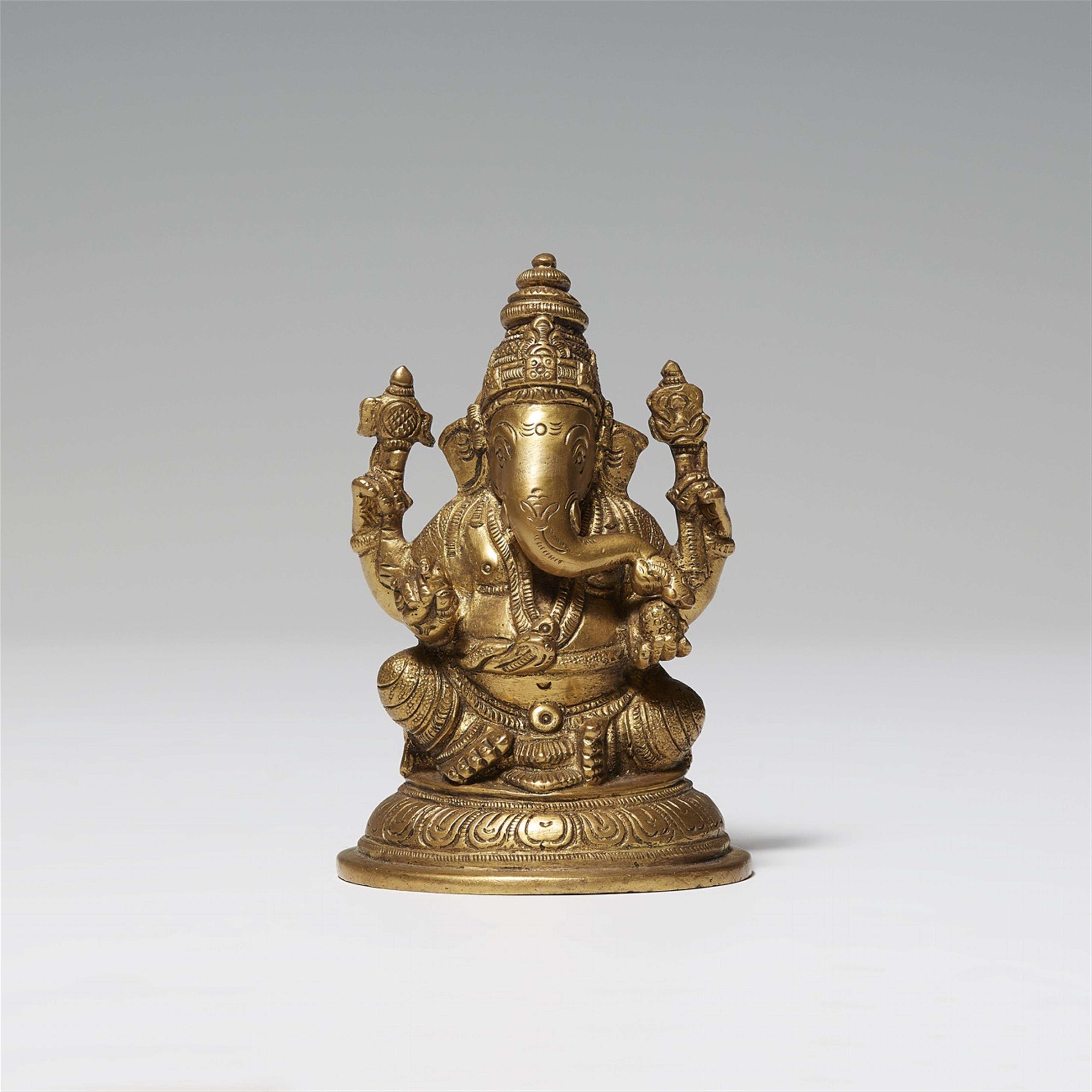 A copper alloy figure of Ganesha. 20th century - image-1