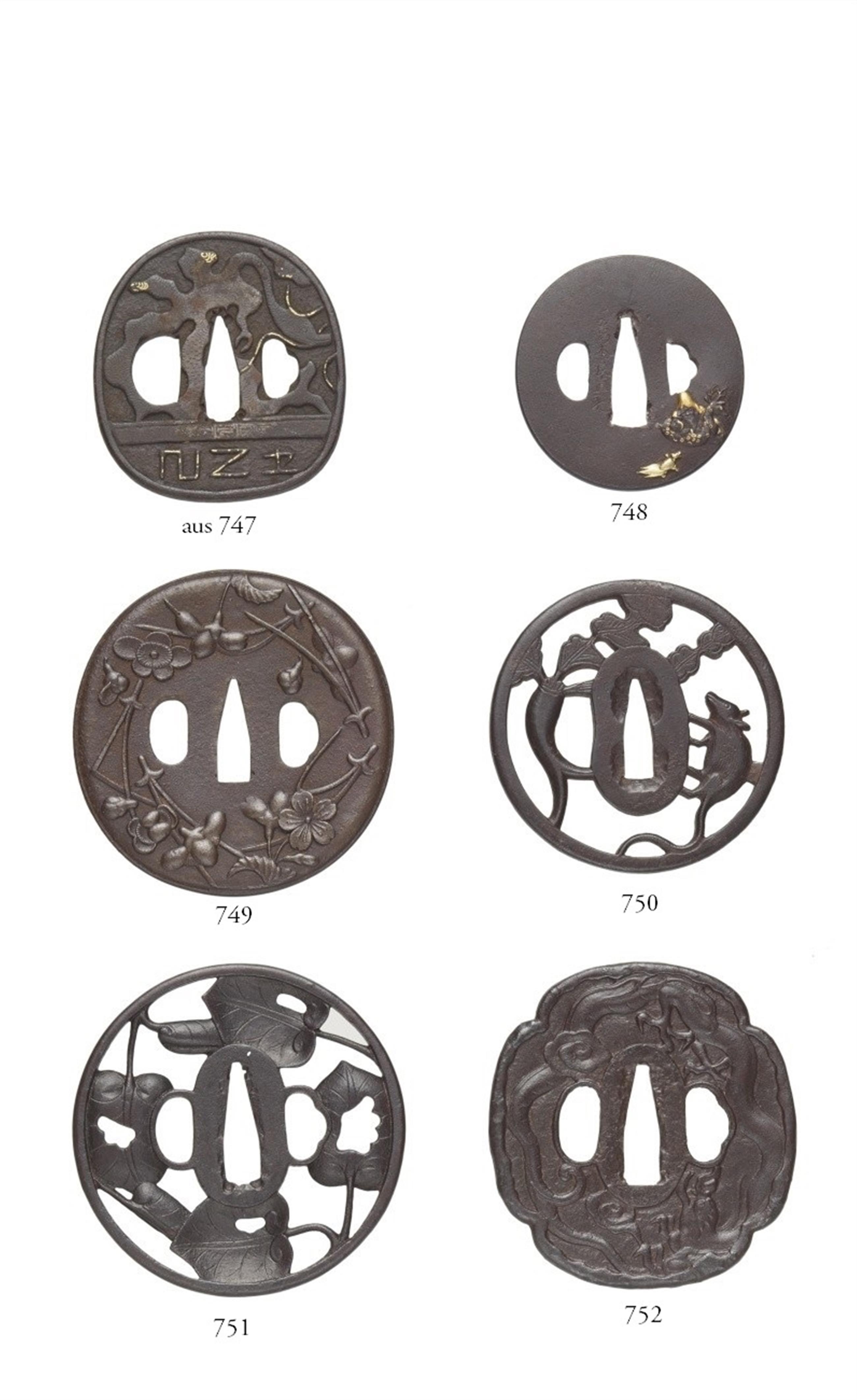 Zwei tsuba. Eisen. Nanban-Arbeiten. Sendai. 17./18. Jh - image-1