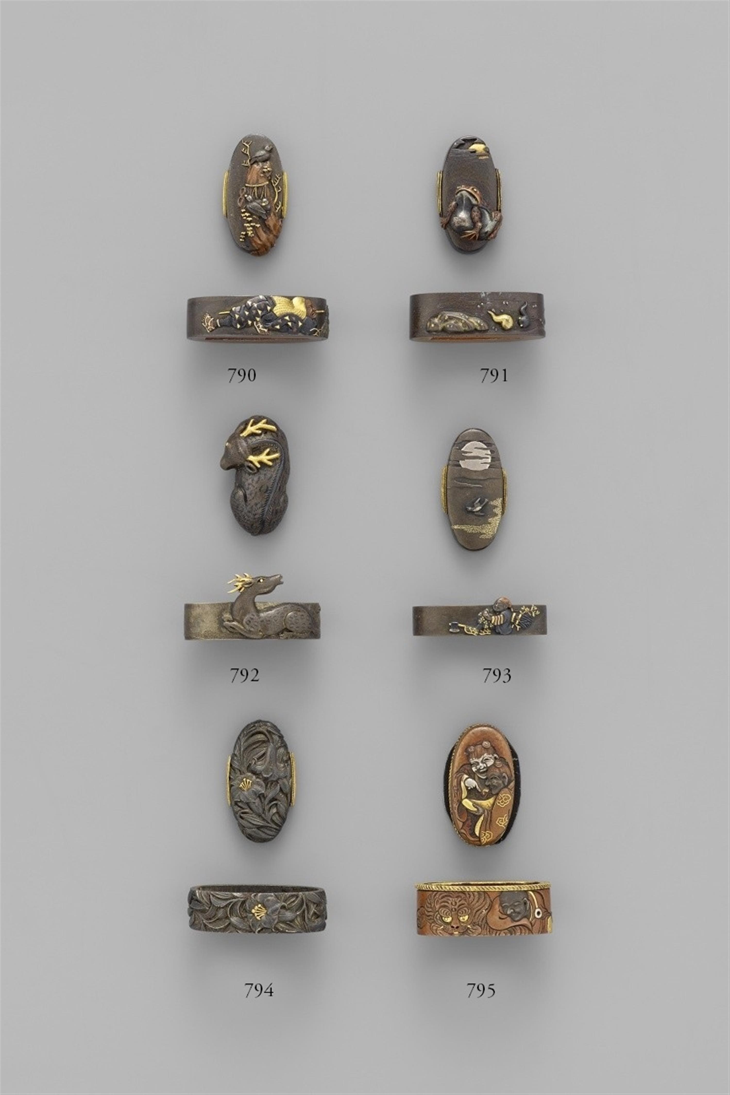 A shibuichi fuchi and kashira. 18th/early 19th century - image-1