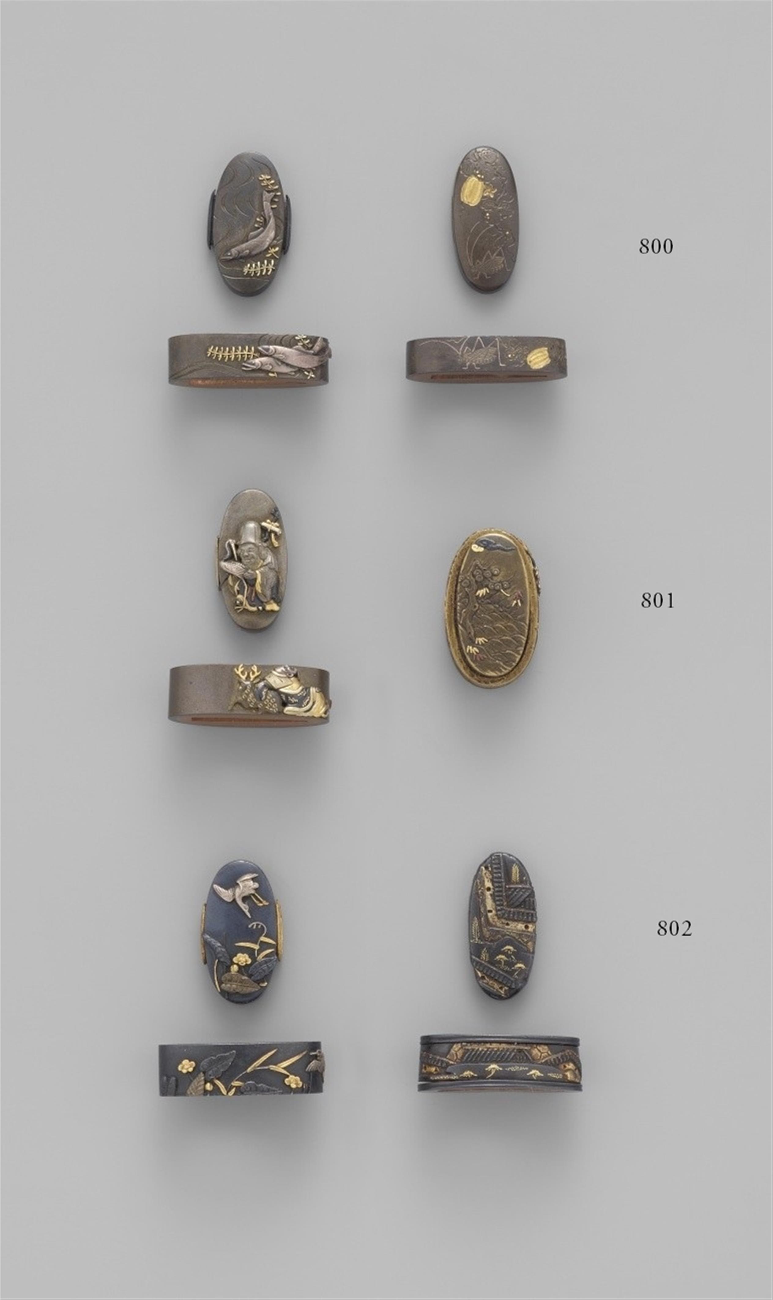 Zwei fuchi-kashira. Shibuichi. 18./19. Jh. - image-1