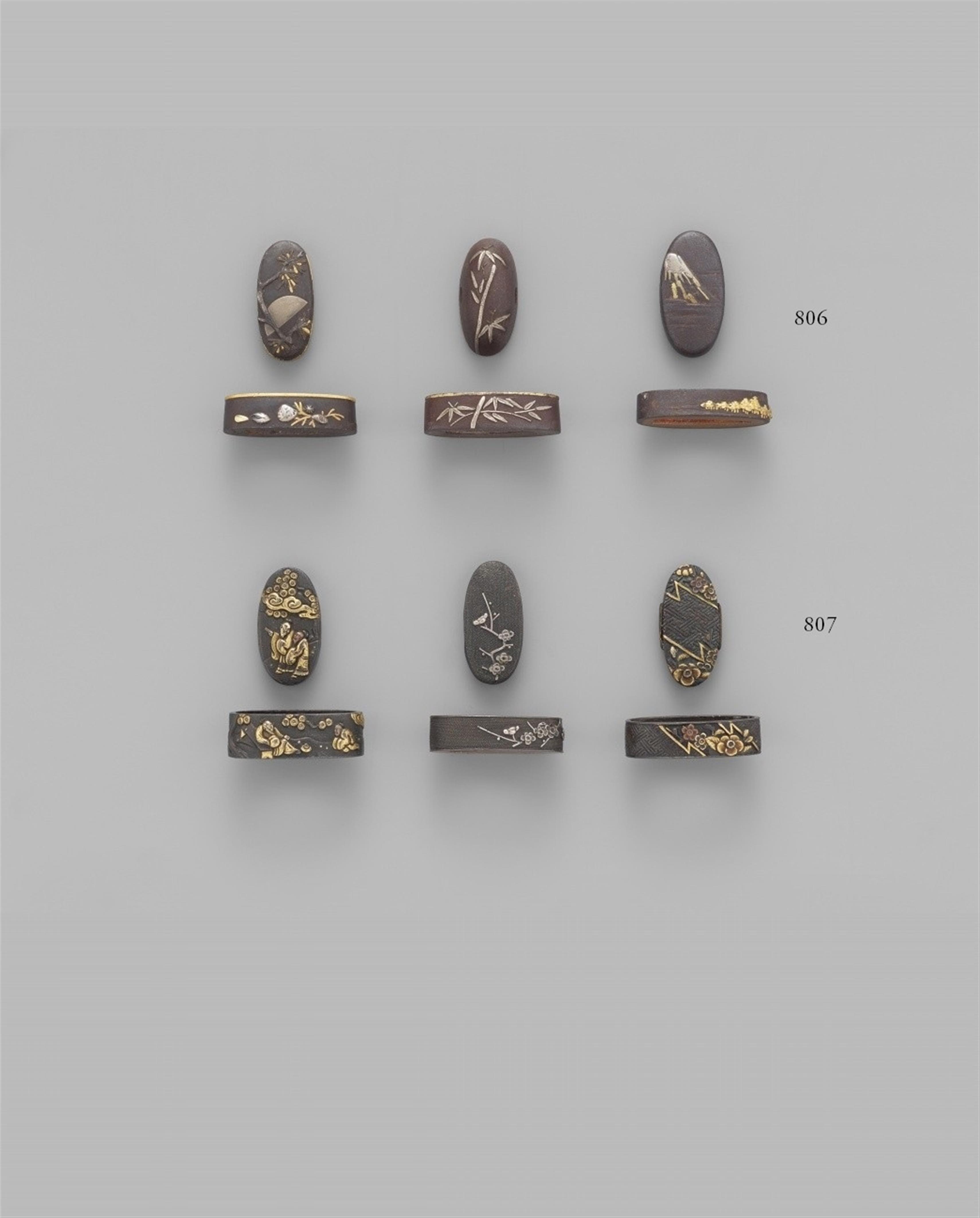 Drei fuchi-kashira. Eisen. 18./19. Jh. - image-1