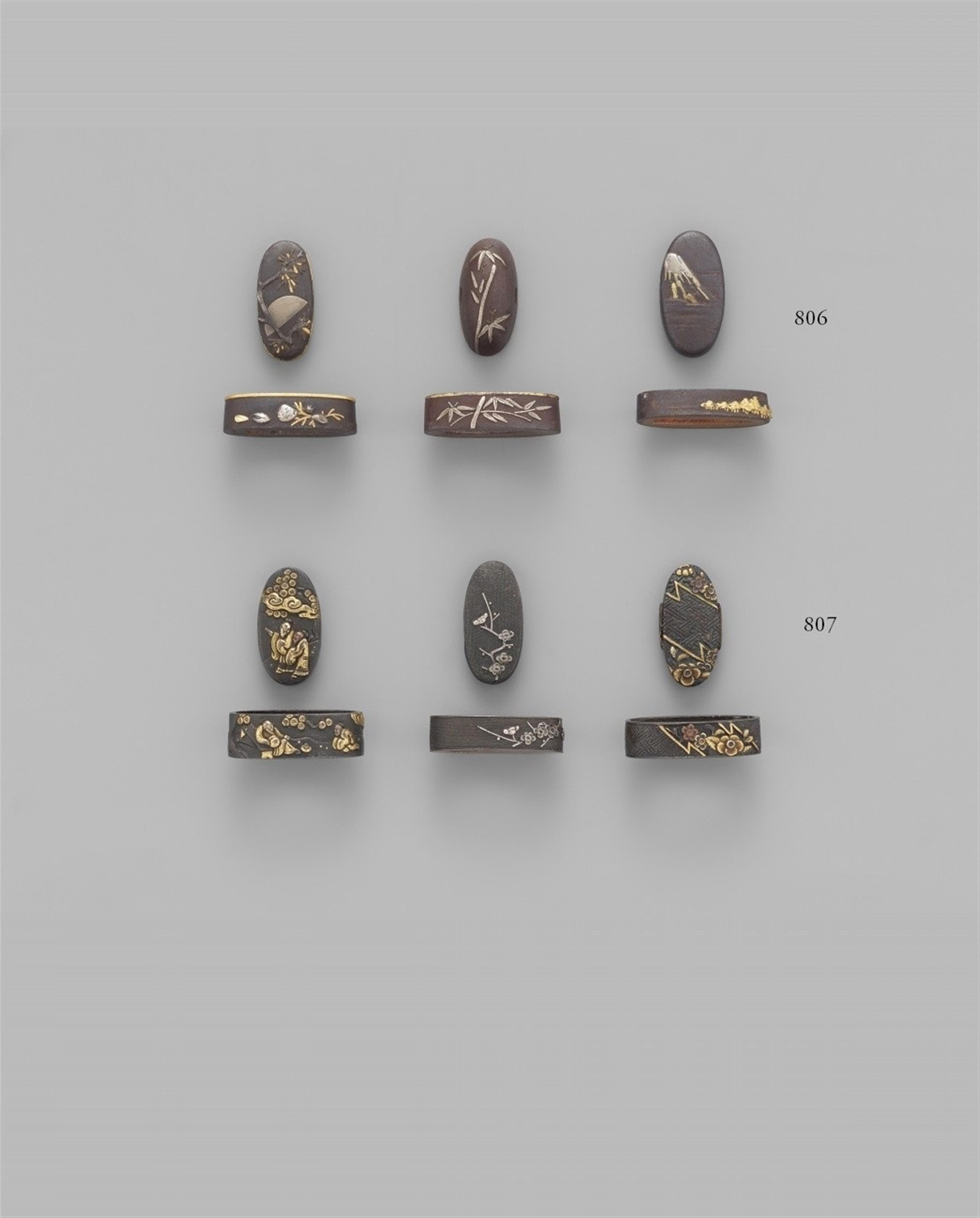 Drei fuchi-kashira. Shakudô. 18./19. Jh. - image-1