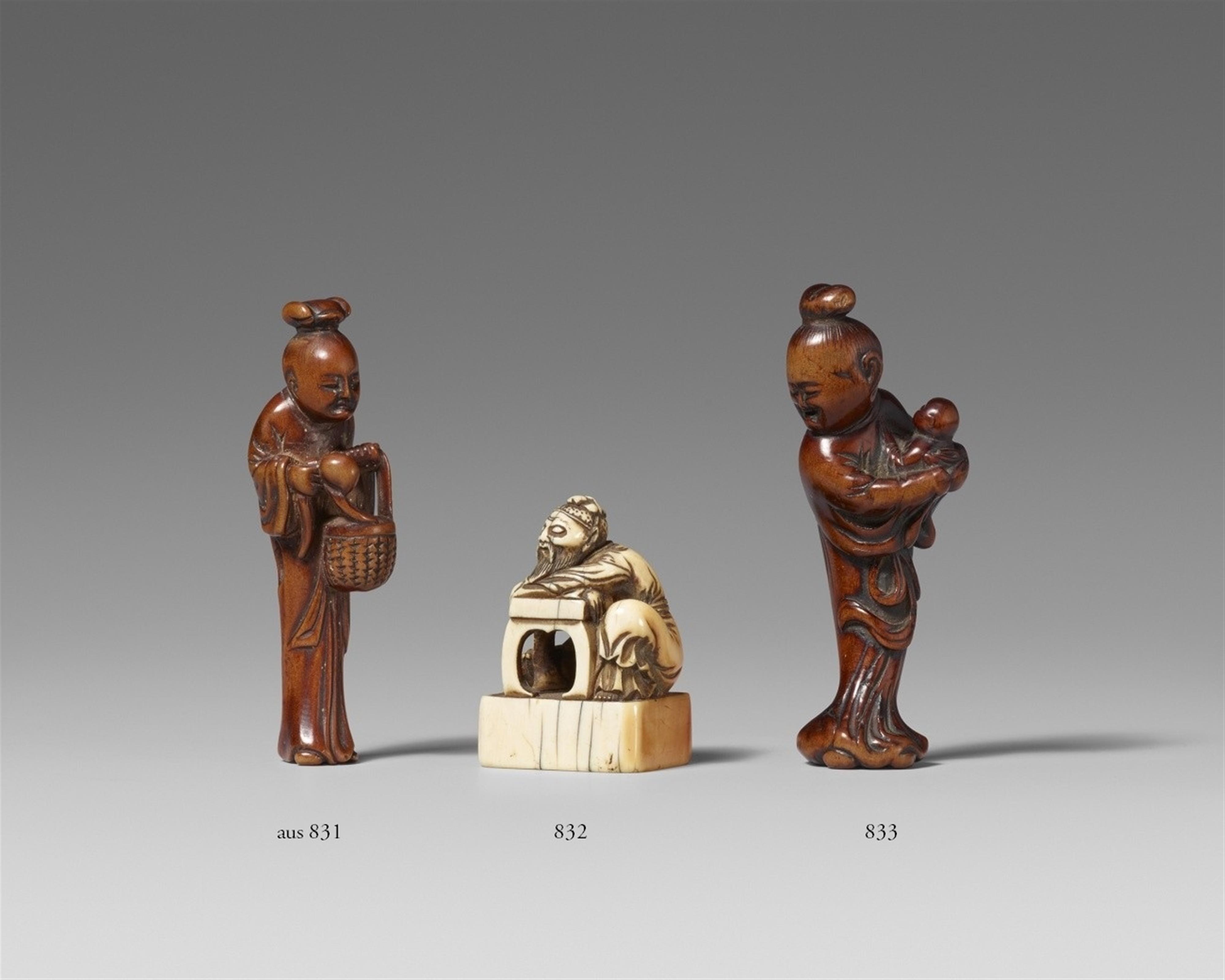 Two boxwood netsuke. Early 19th century - image-1