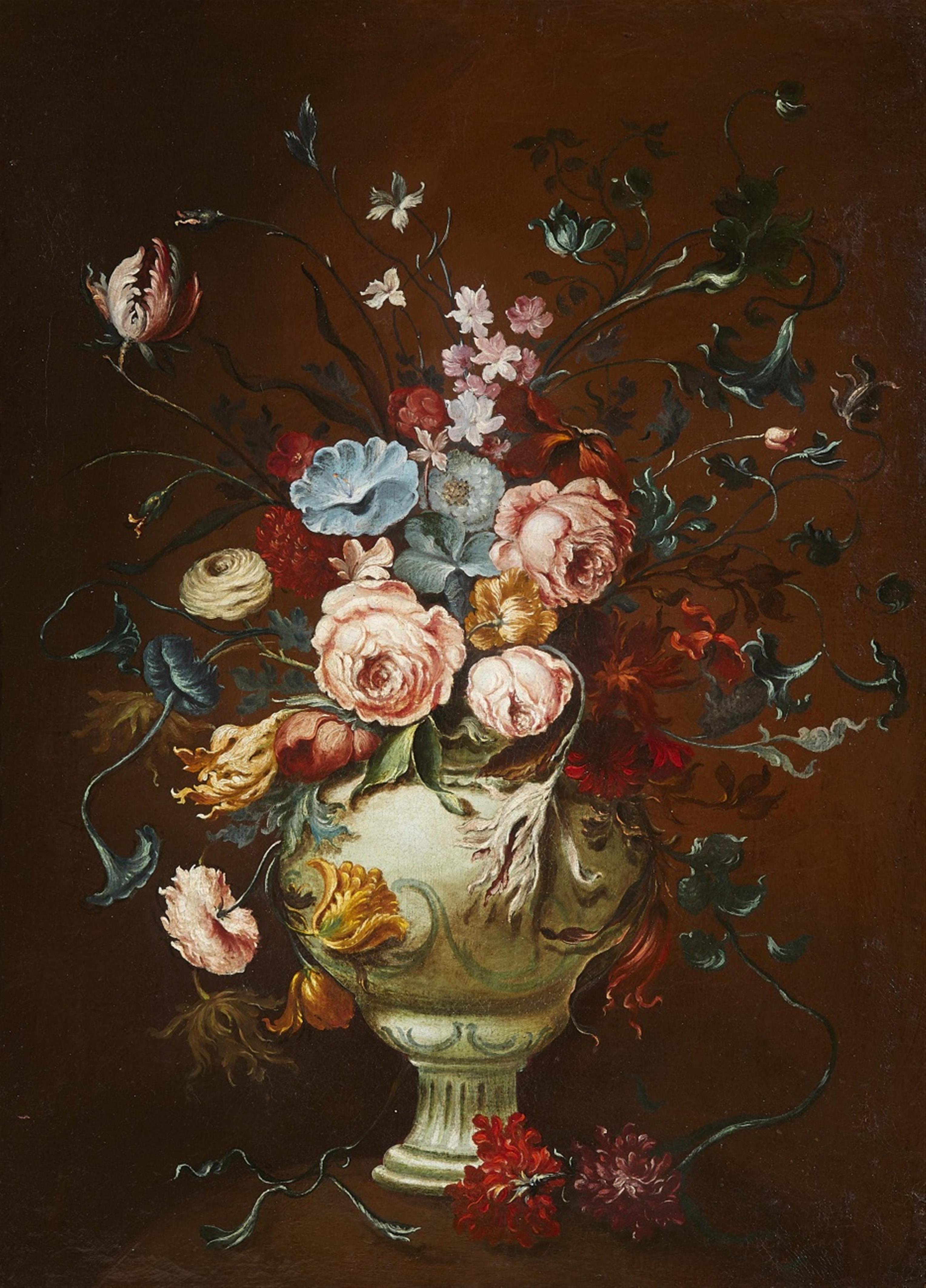 German School 18th century - Still Life with Flowers in a Vase - image-1