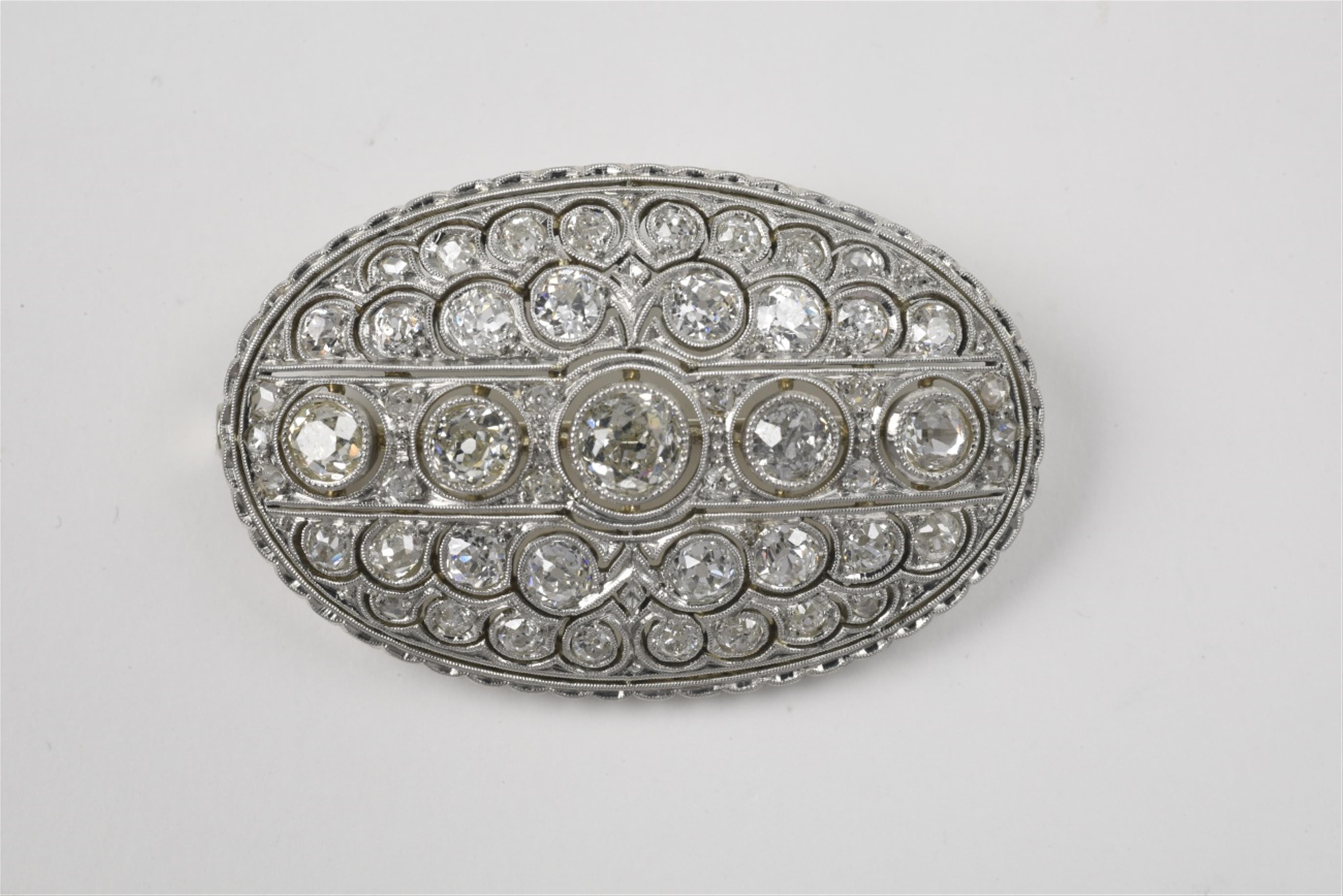 A platinum and diamond Belle Epoque brooch - image-1