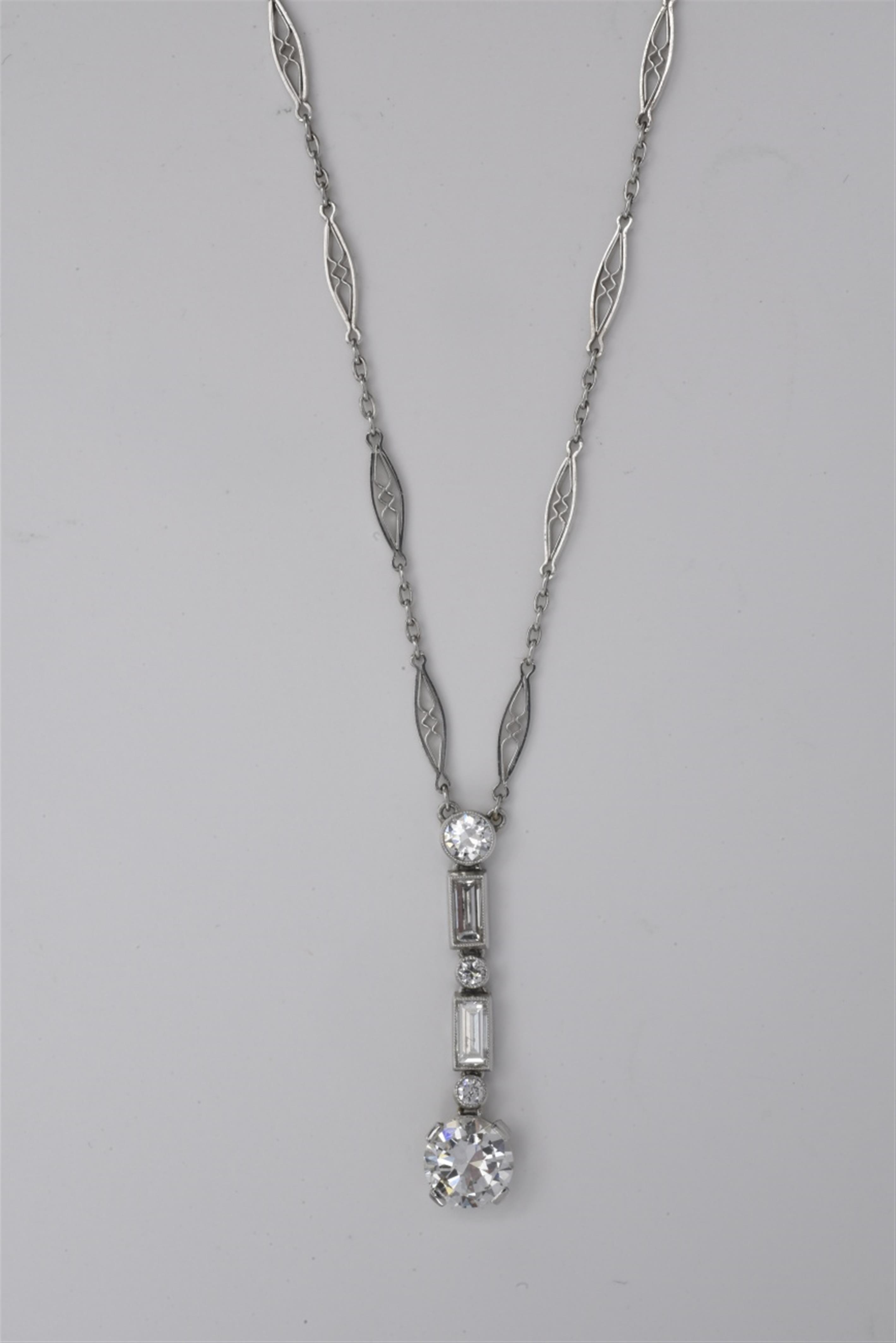 A platinum and diamond collier negligé - image-1