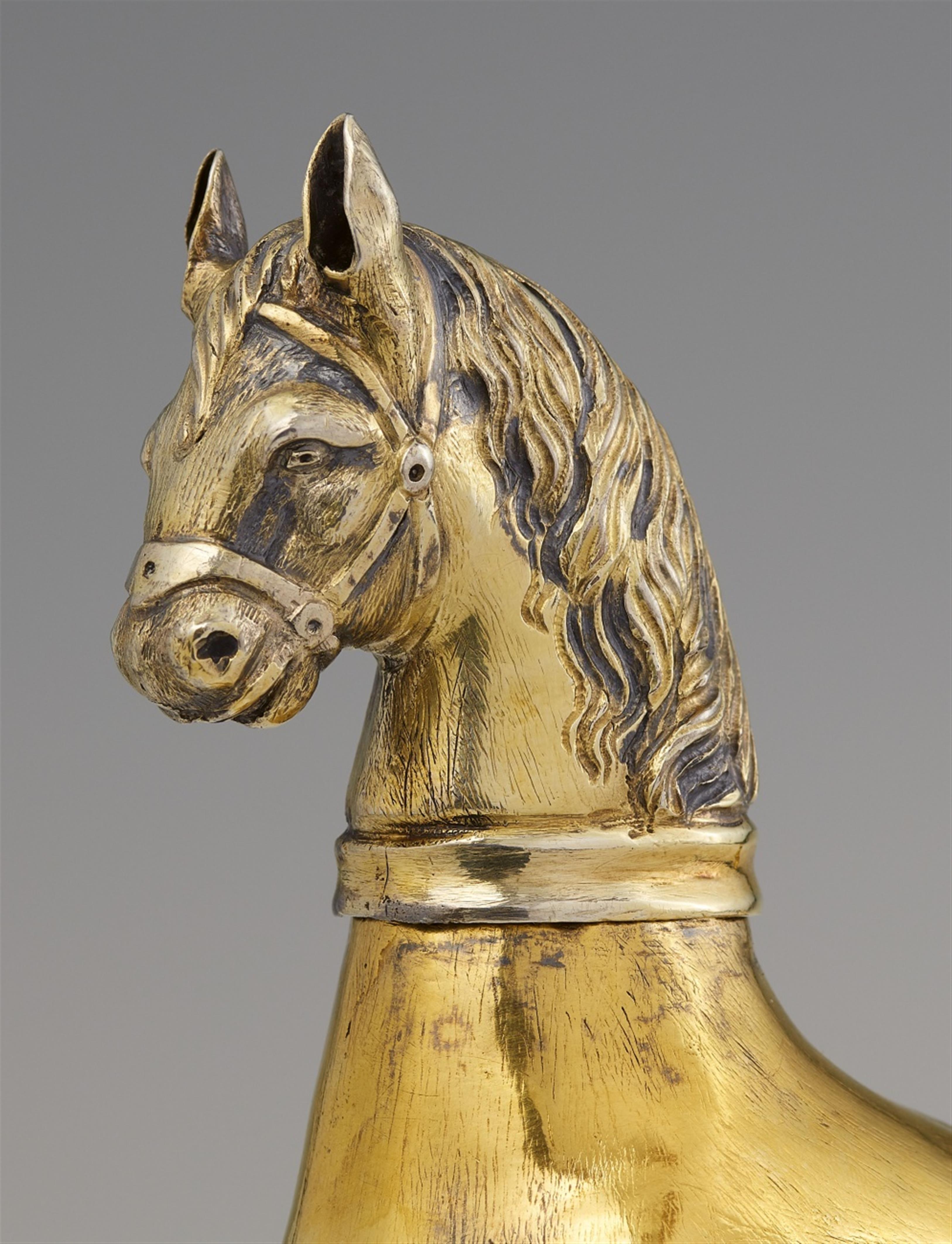 A silver gilt drinking vessel modelled as a rearing horse - image-3