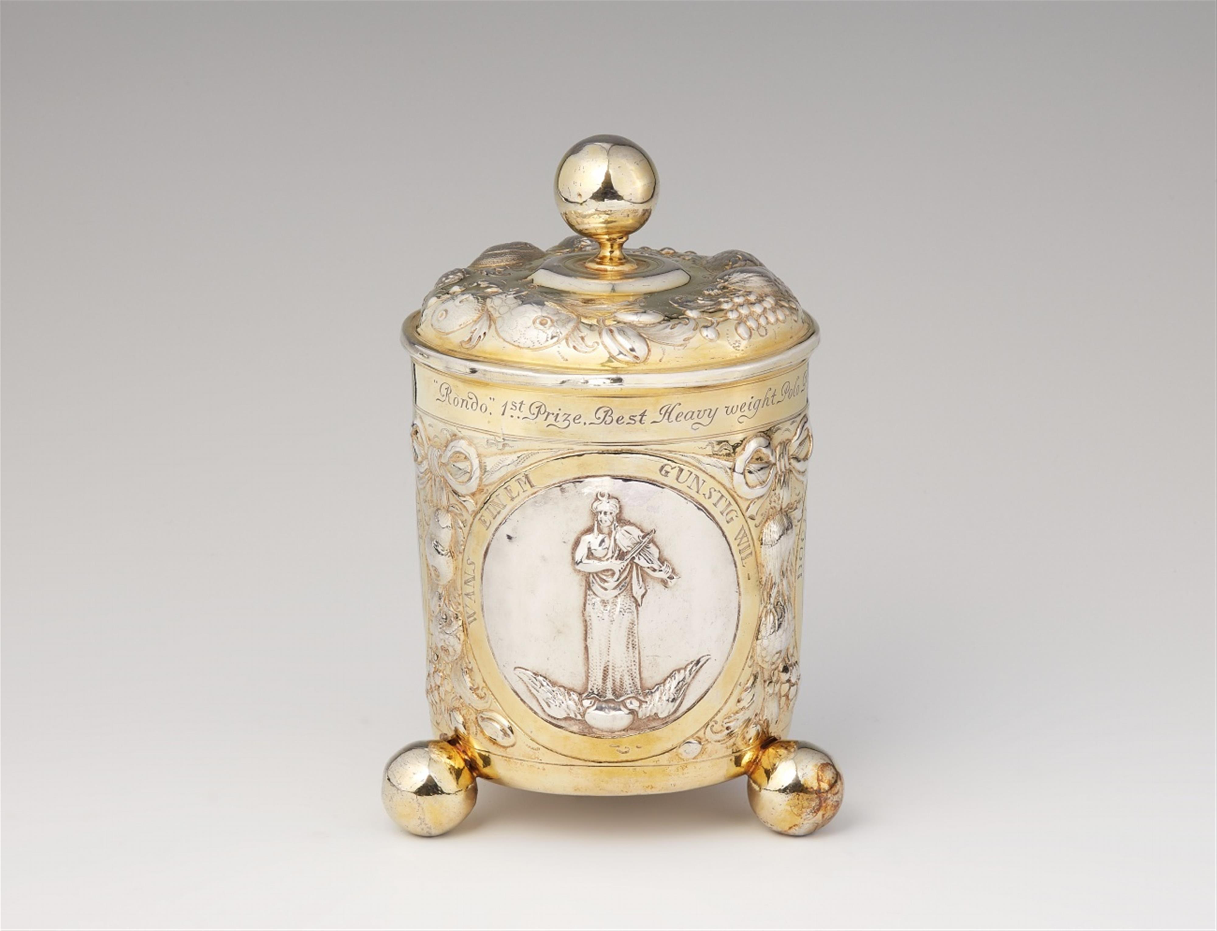 An Augsburg parcel-gilt silver beaker - image-1