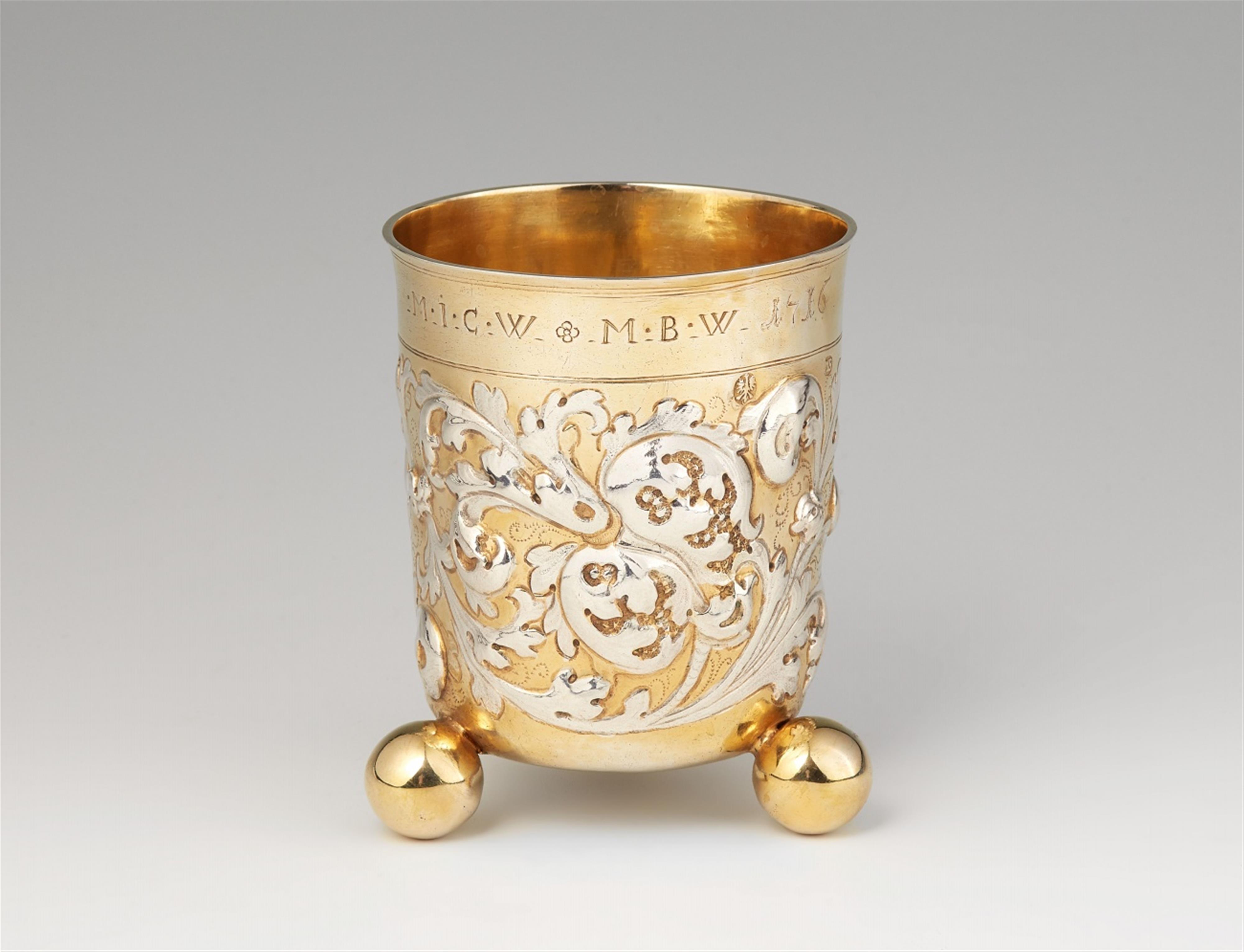 A parcel gilt Frankfurt silver beaker - image-1