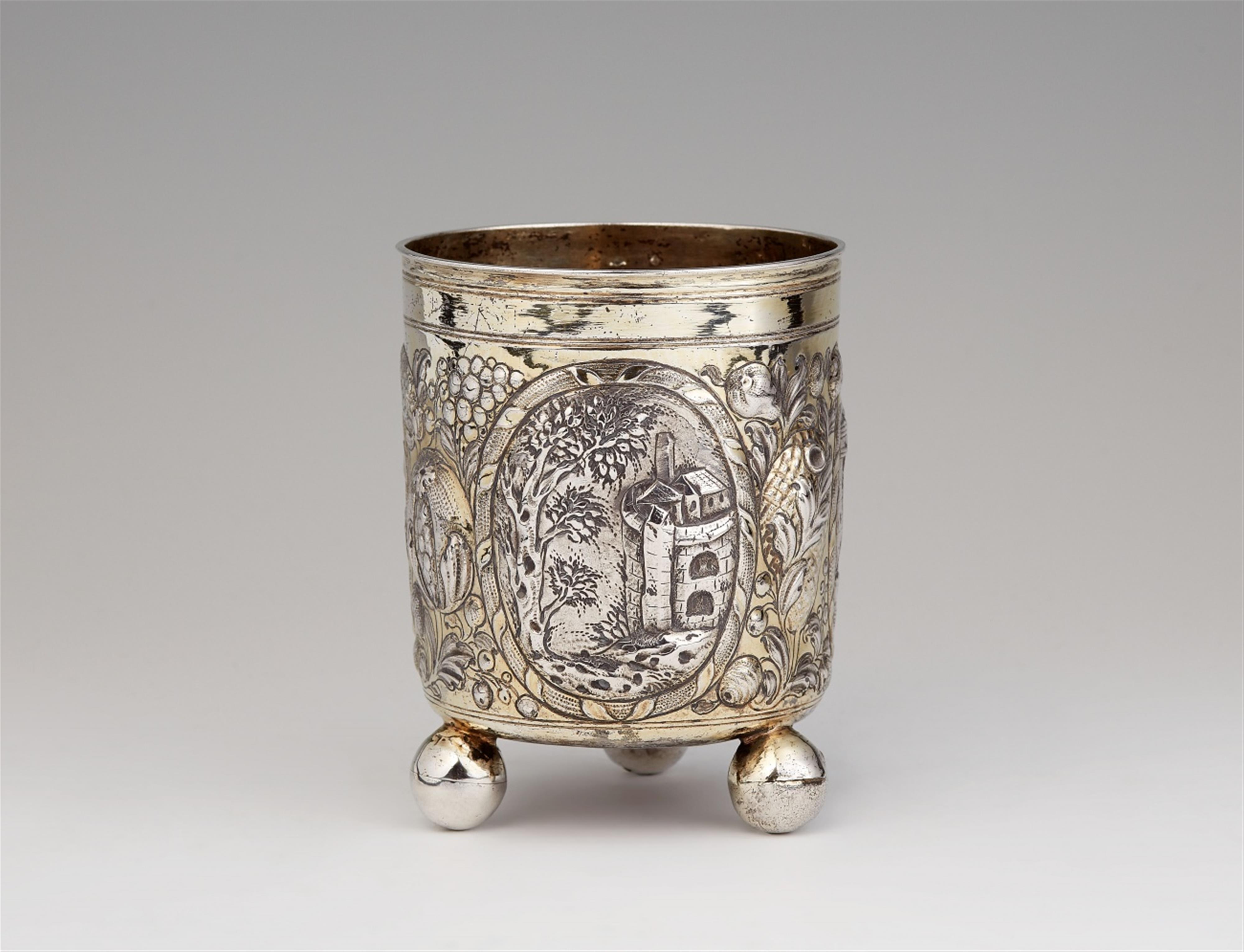 A Nuremberg parcel gilt silver beaker - image-1