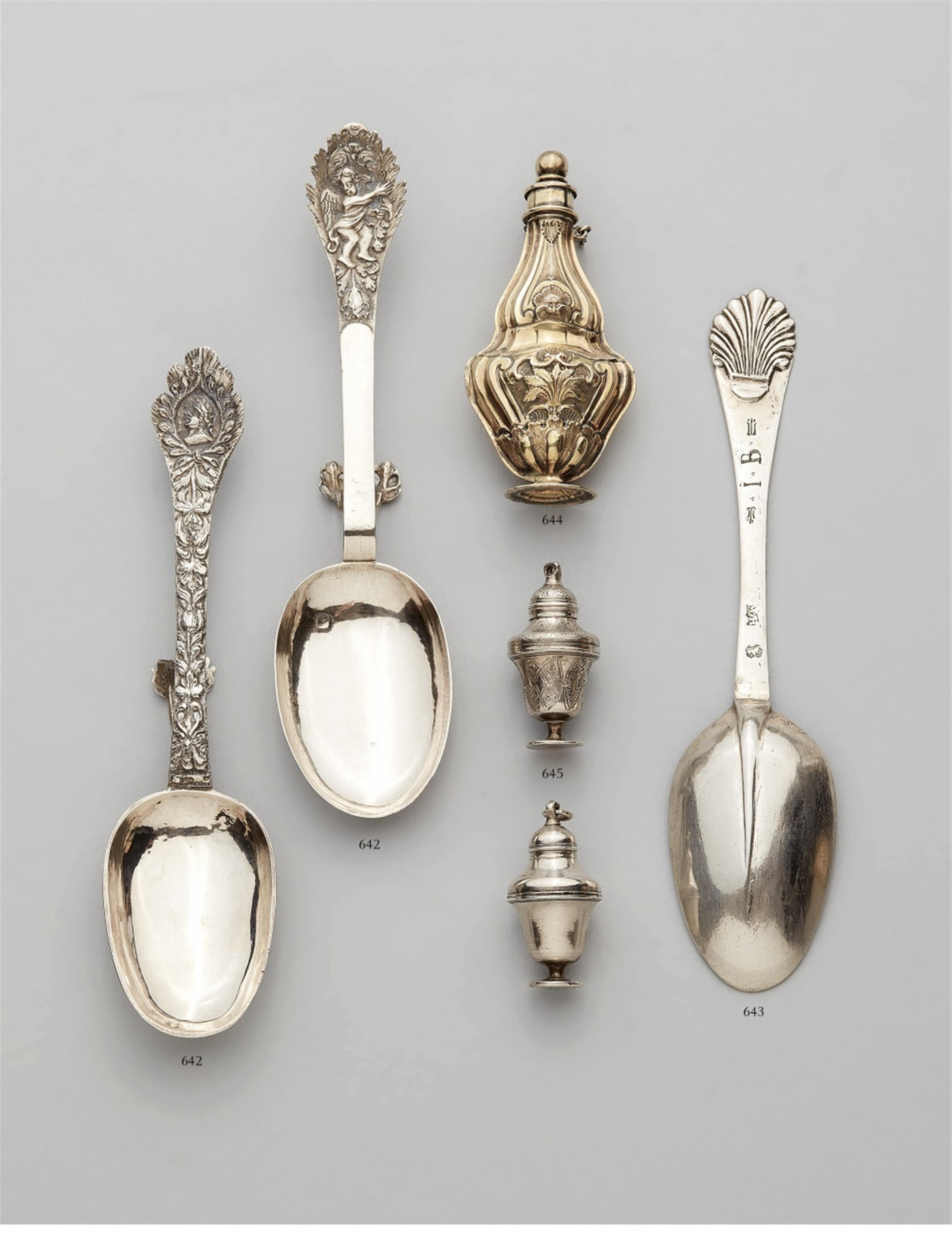 Two Nuremberg silver standing spoons - image-1