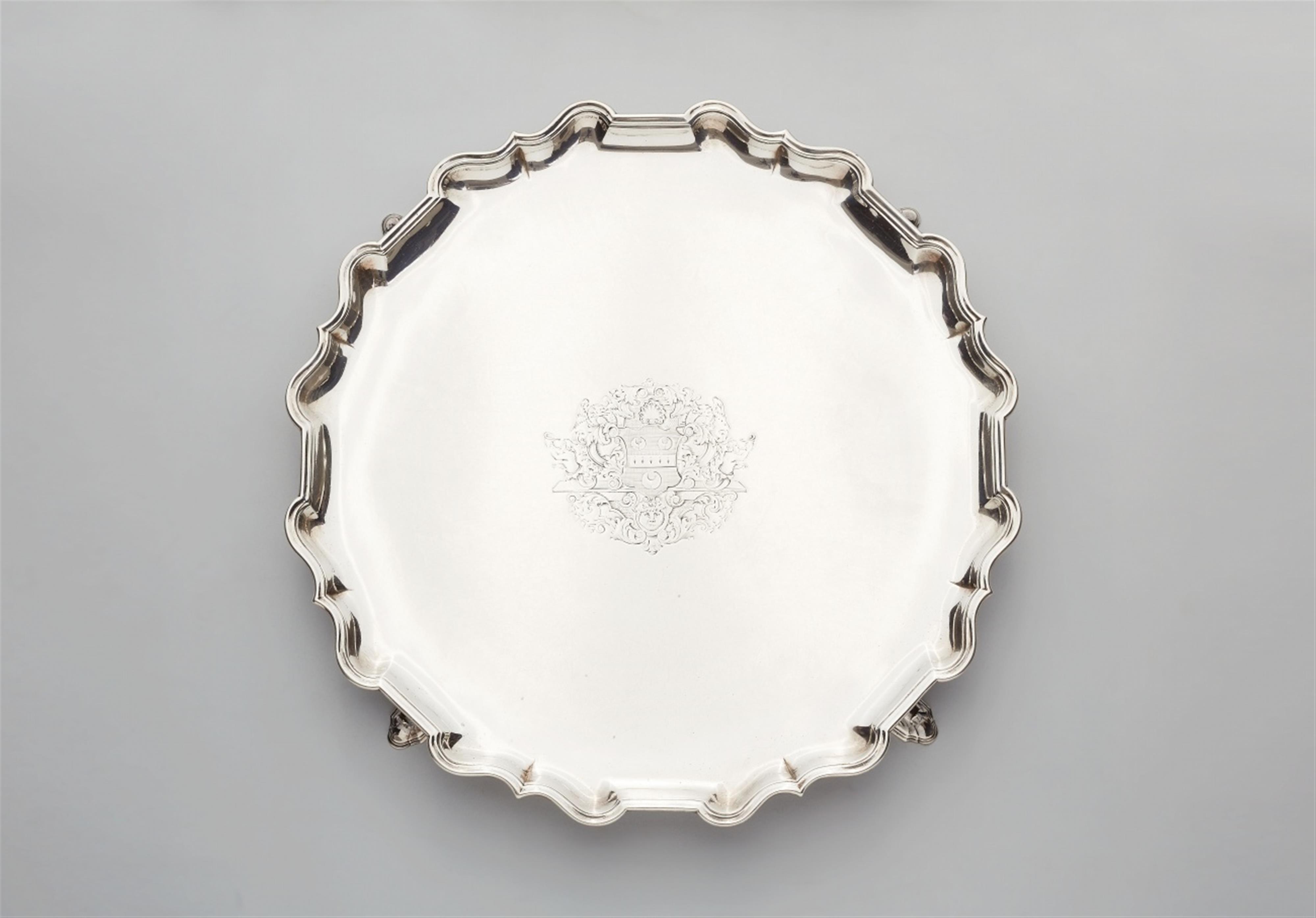 A large George II silver salver - image-1