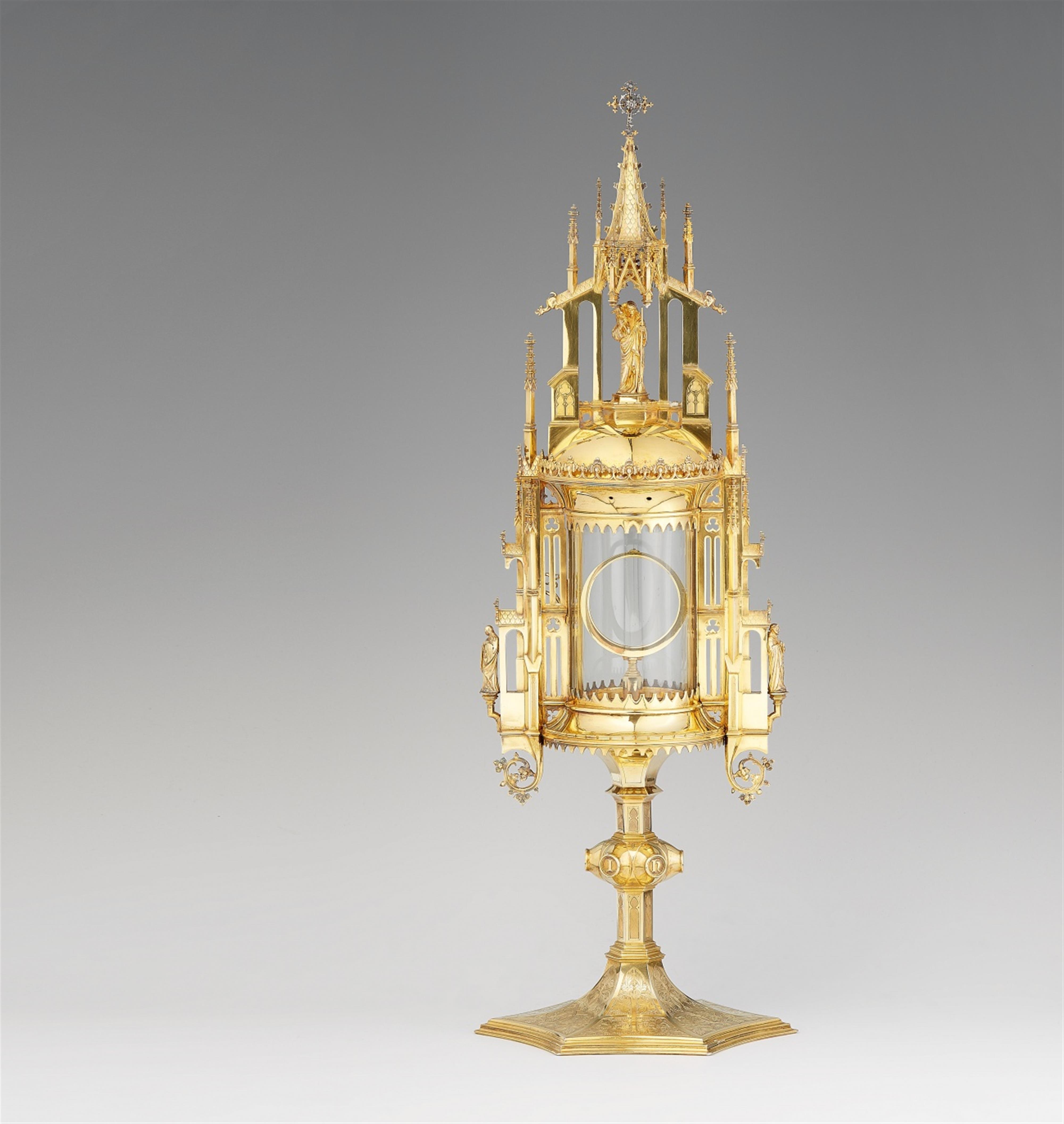 A large Utrecht silver gilt monstrance - image-1