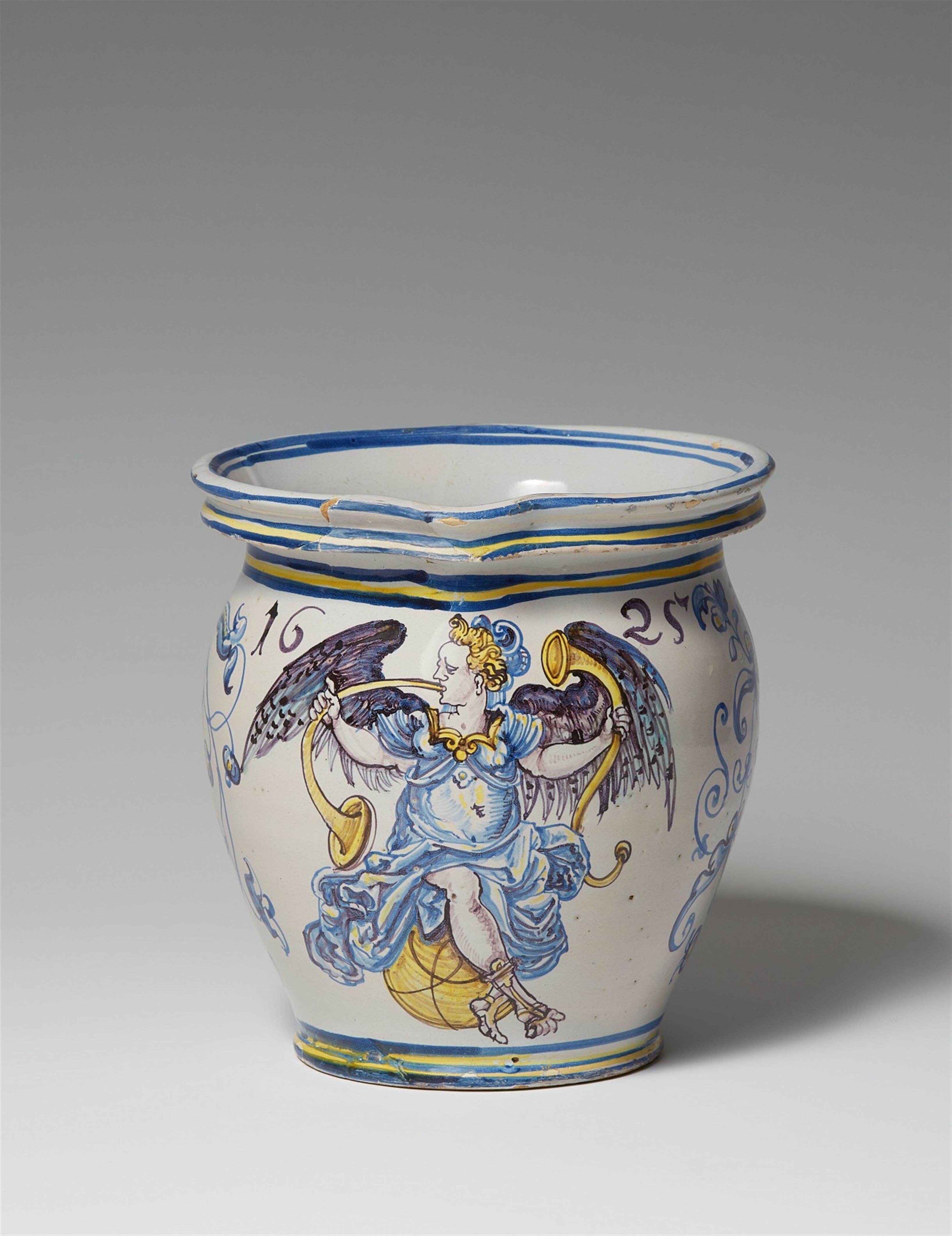 A rare Swiss faience pitcher with an allegory of fame - image-2