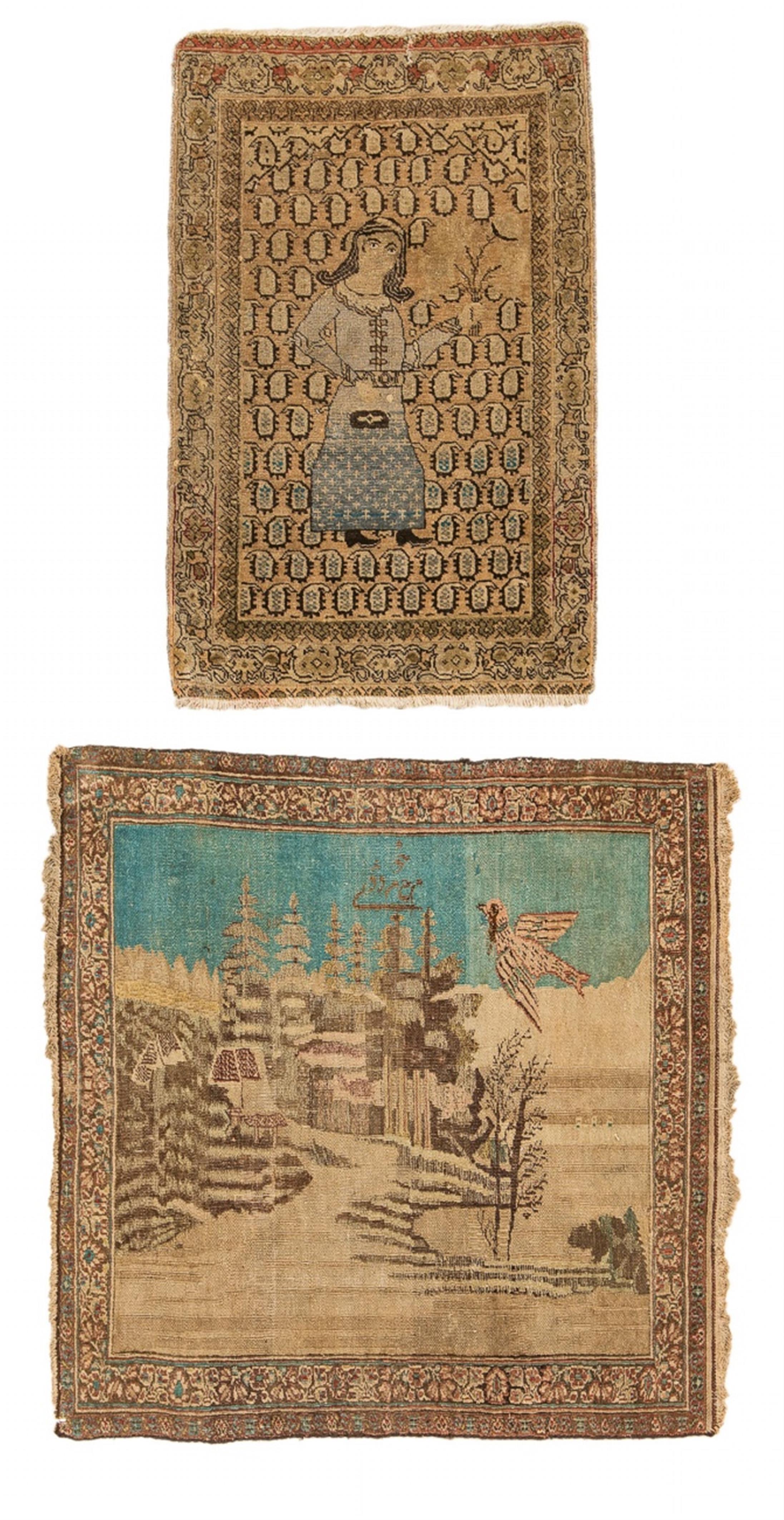 Two small Iranian woolen carpets - image-1