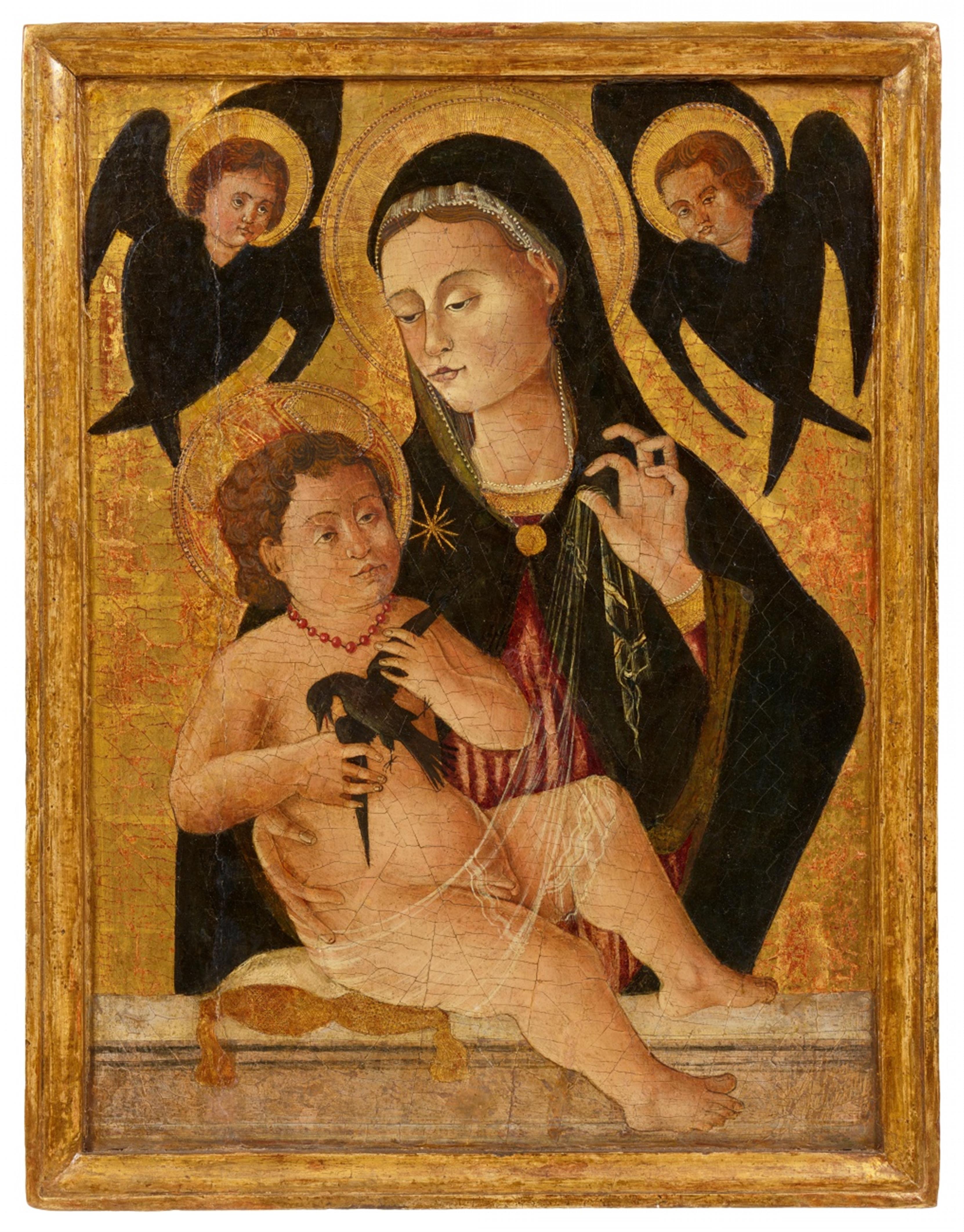 North Italian School 15th century in the manner of Squarcione - The Virgin and Child with Cherubim - image-1