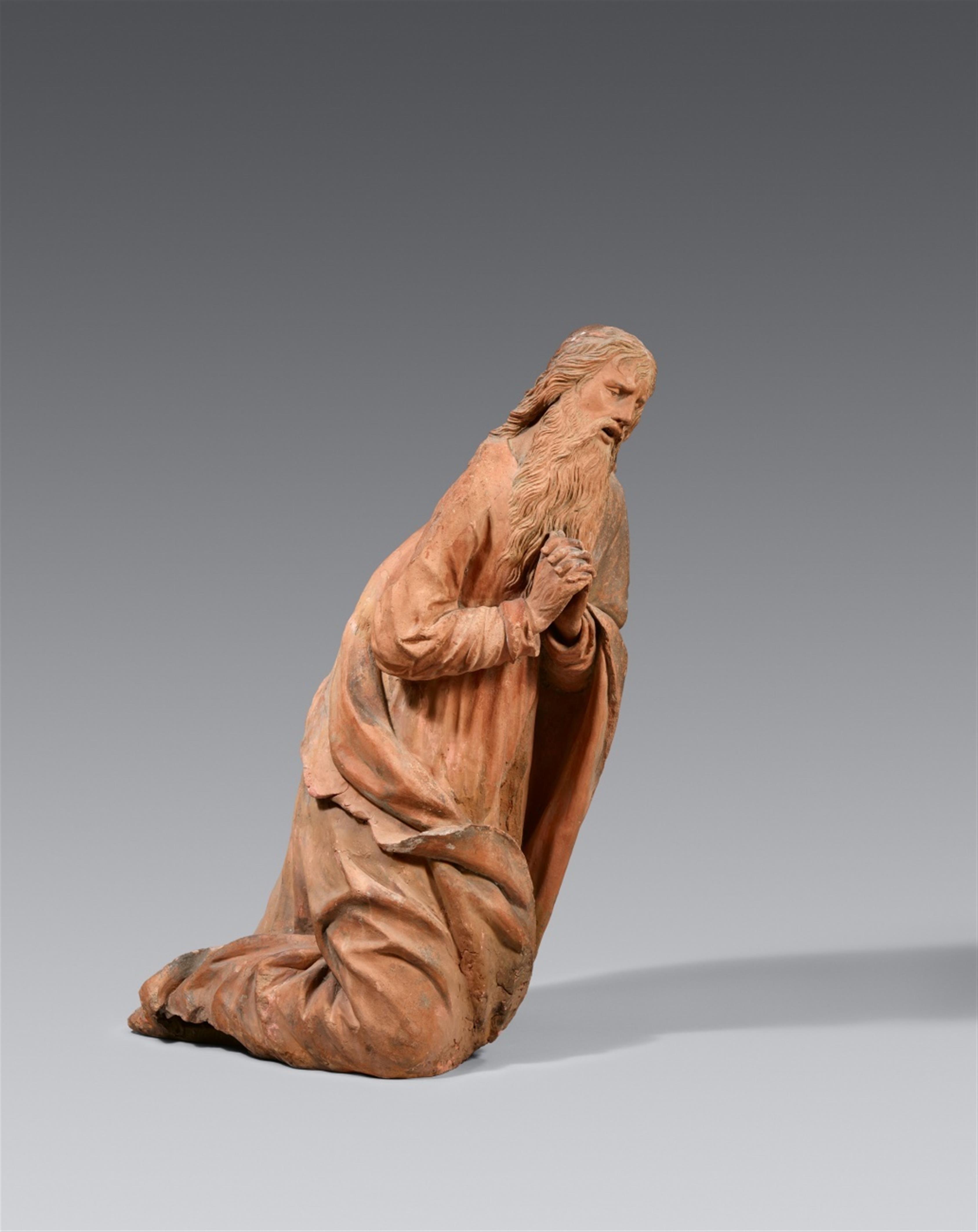 Probably Landshut circa 1520 - A clay figure of Saint Joseph from a Nativity scene, probably Landshut, circa 1520 - image-1